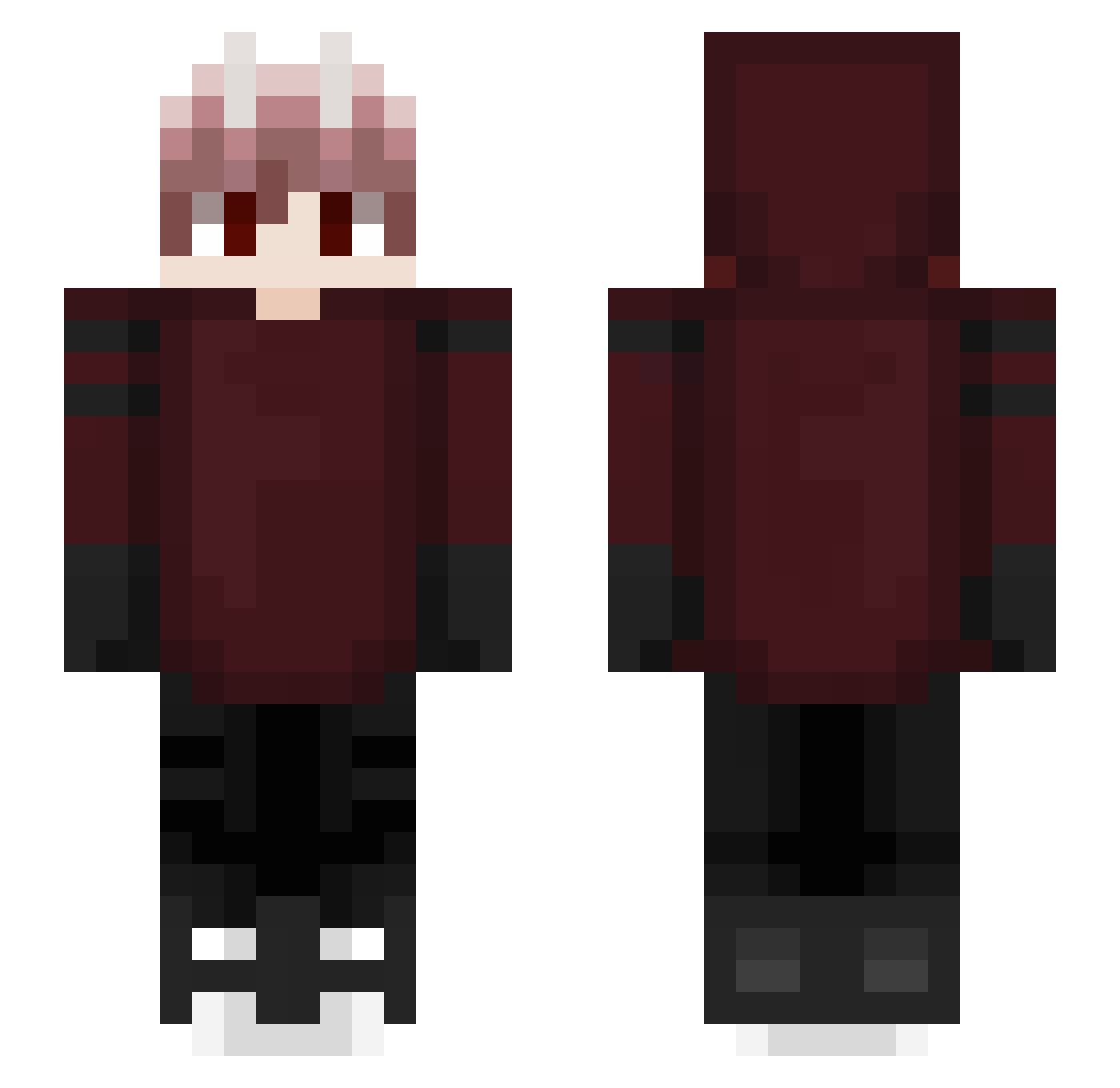 Qureax Minecraft skin, front and back view
