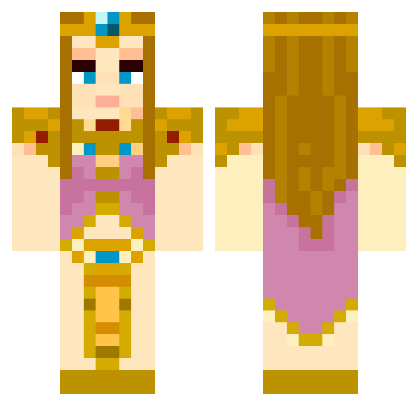 sultry Minecraft skin, front and back view
