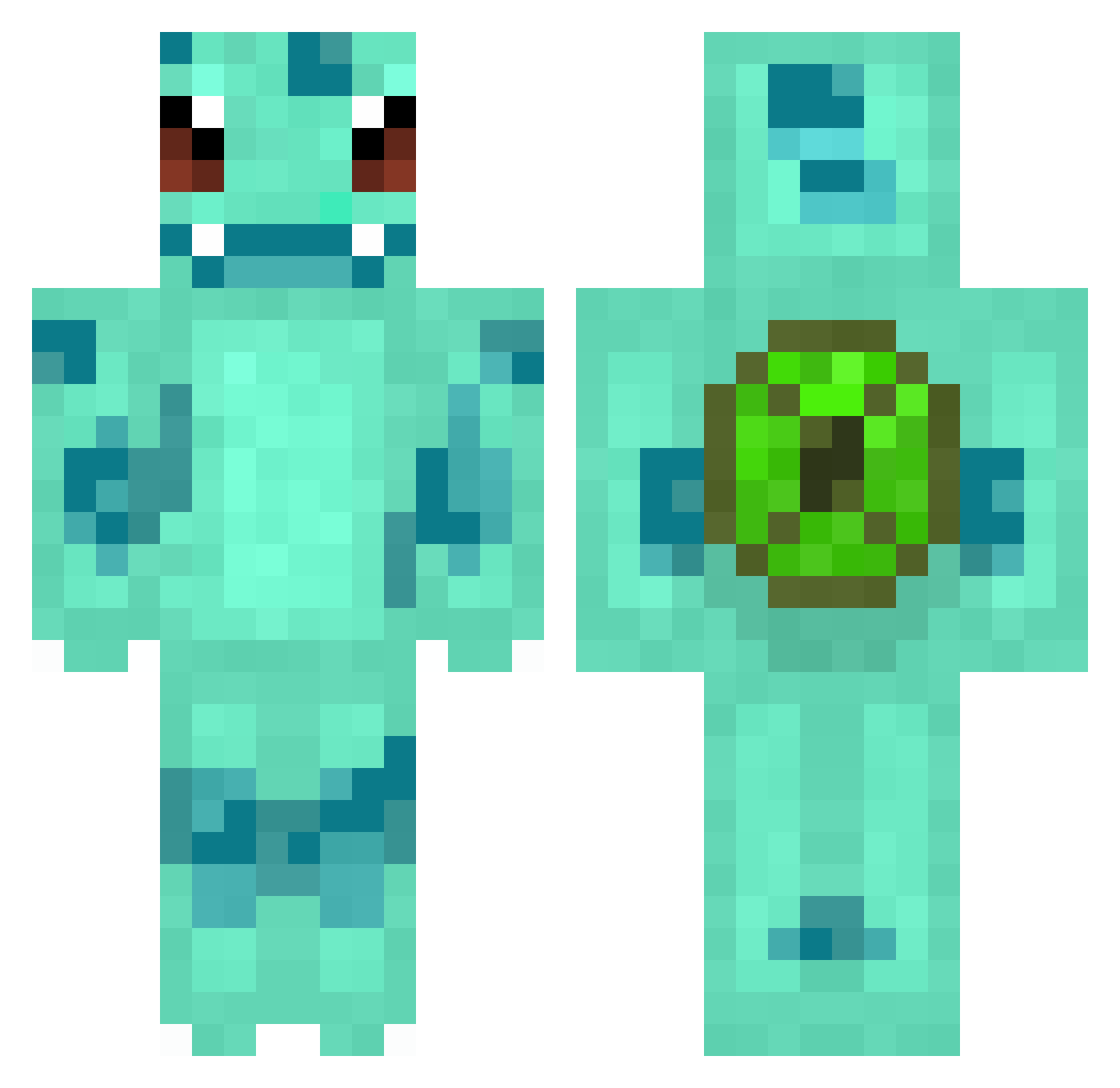 muchoschucho Minecraft skin, front and back view