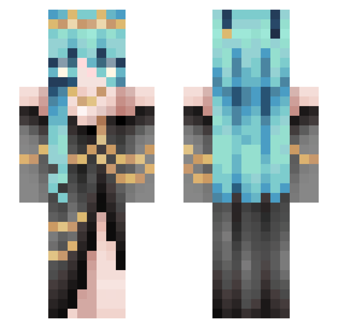 youarebird000 Minecraft skin, front and back view