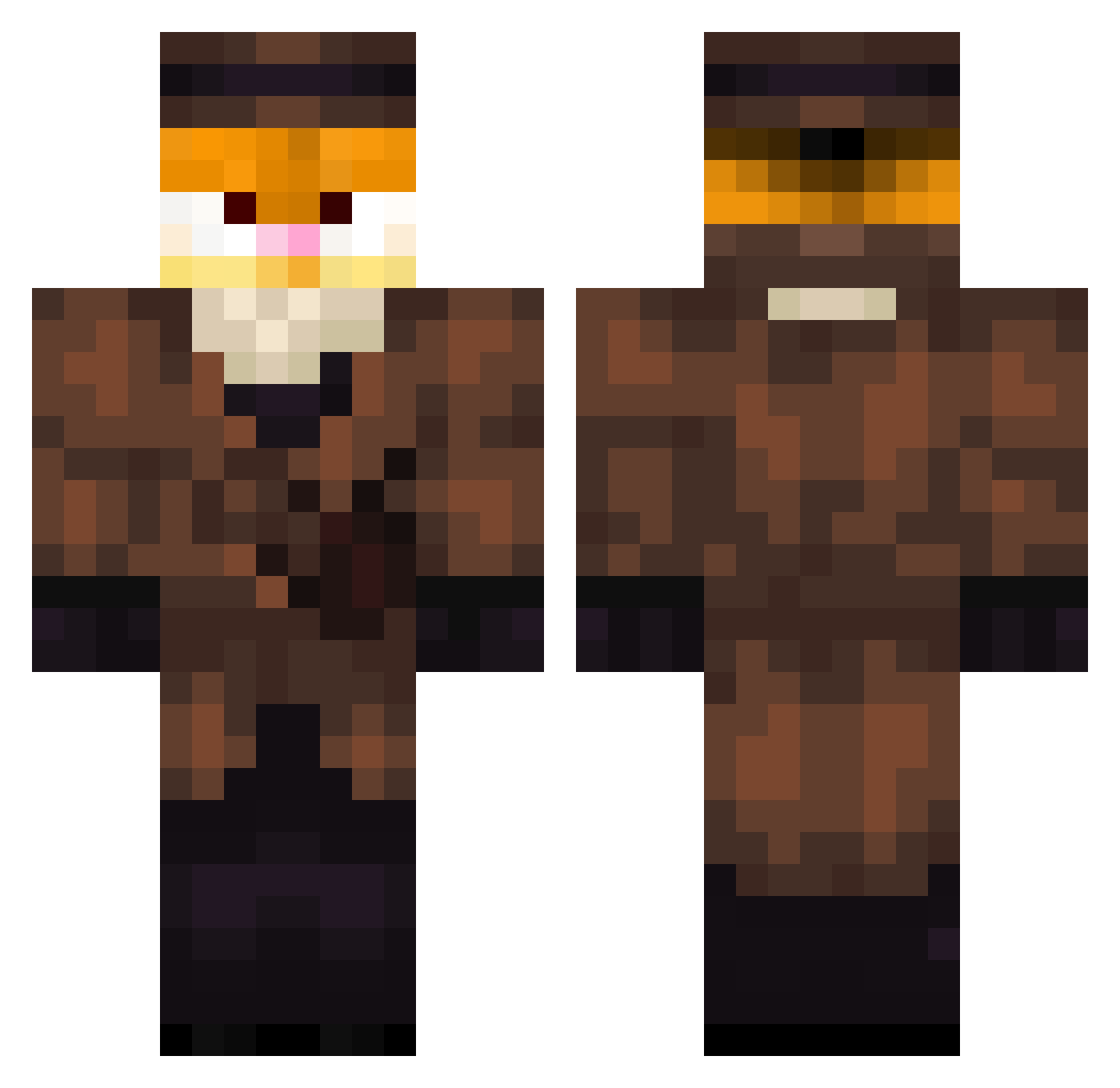 MasterClayn Minecraft skin, front and back view