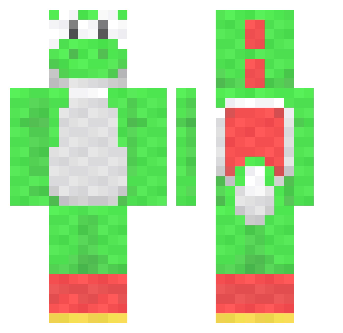 Methoselah Minecraft skin, front and back view