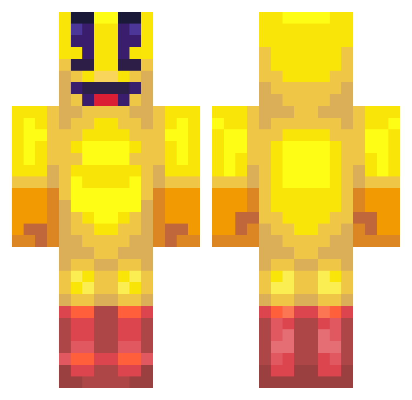 Crafted321 Minecraft skin, front and back view