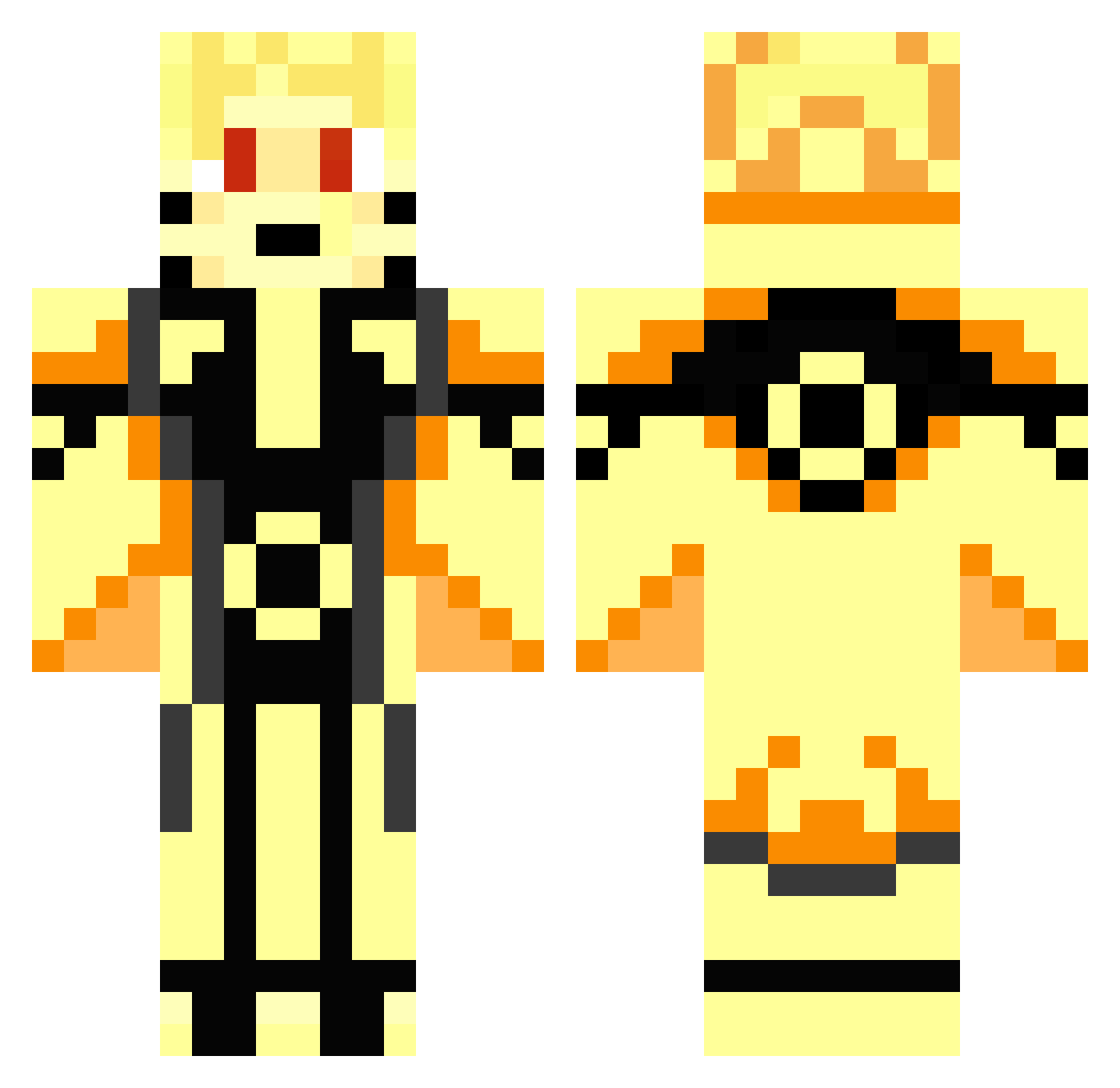 scurriesaway Minecraft skin, front and back view