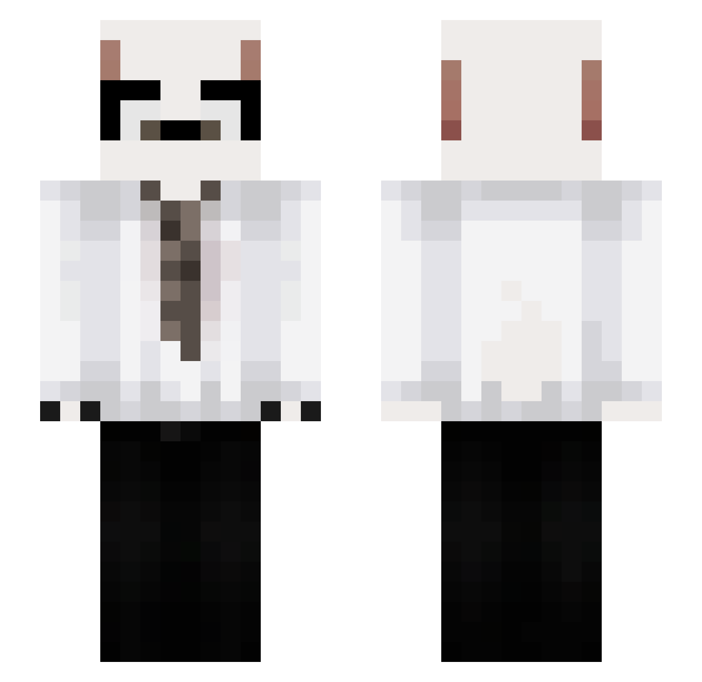 nebpedia Minecraft skin, front and back view