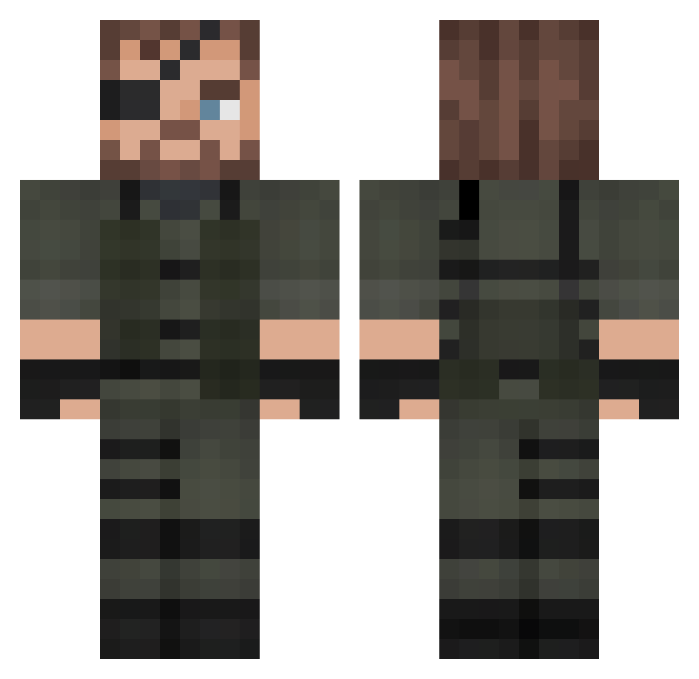 Tonensis Minecraft skin, front and back view
