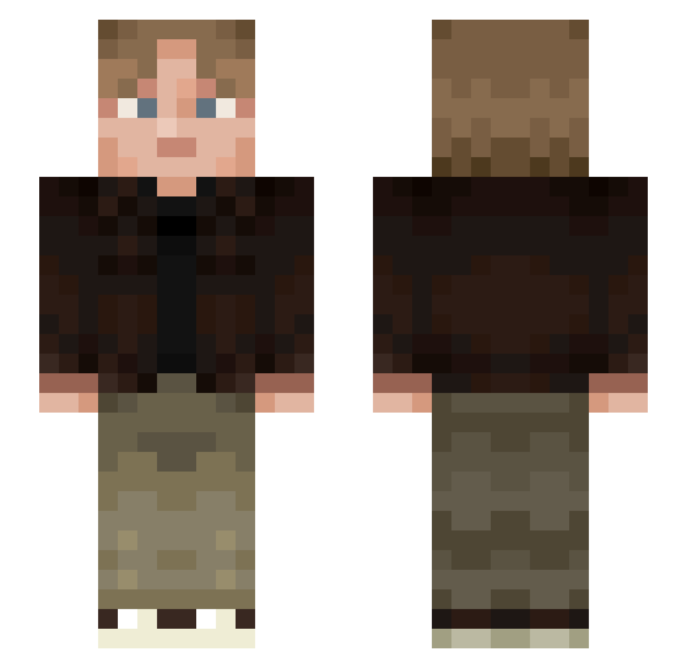 QuartzWaw Minecraft skin, front and back view
