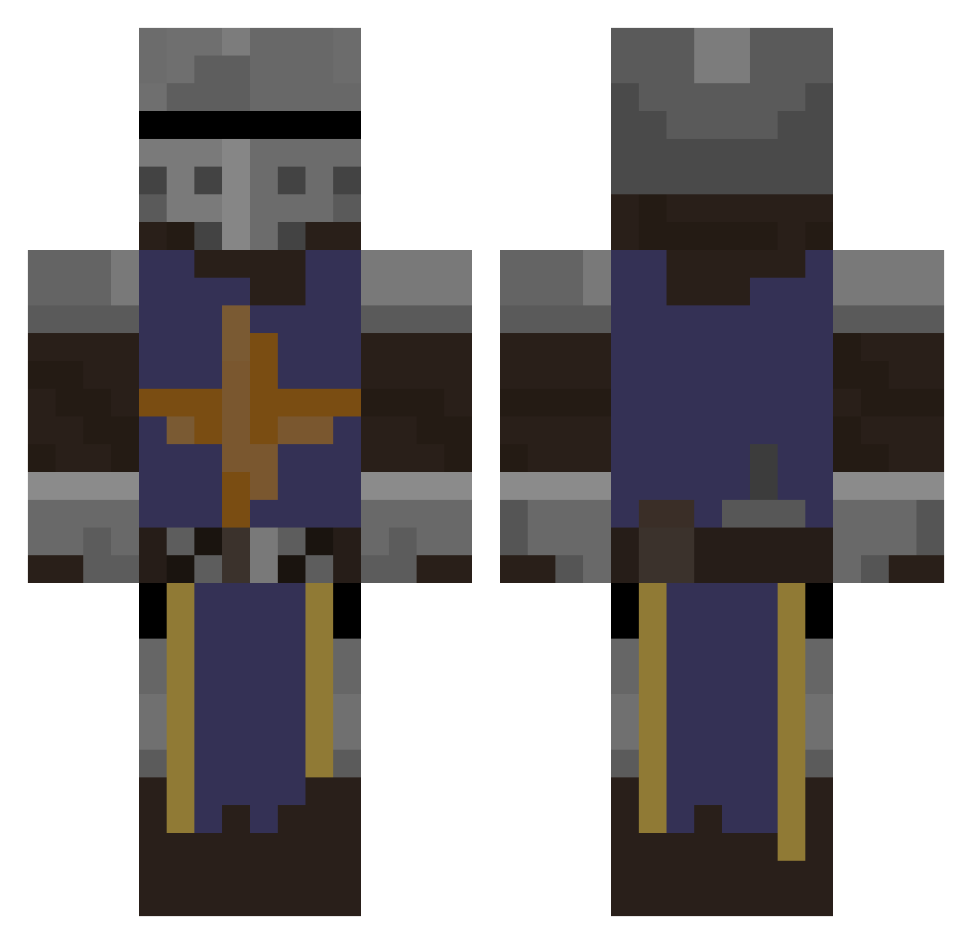 Durast Minecraft skin, front and back view