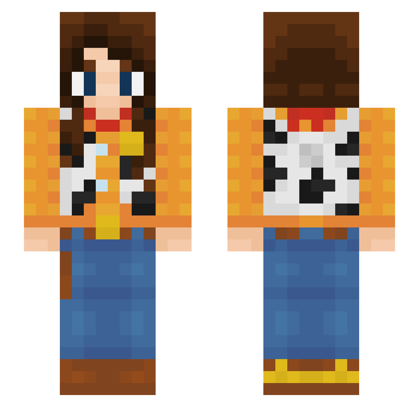 Girlpower010 Minecraft skin, front and back view