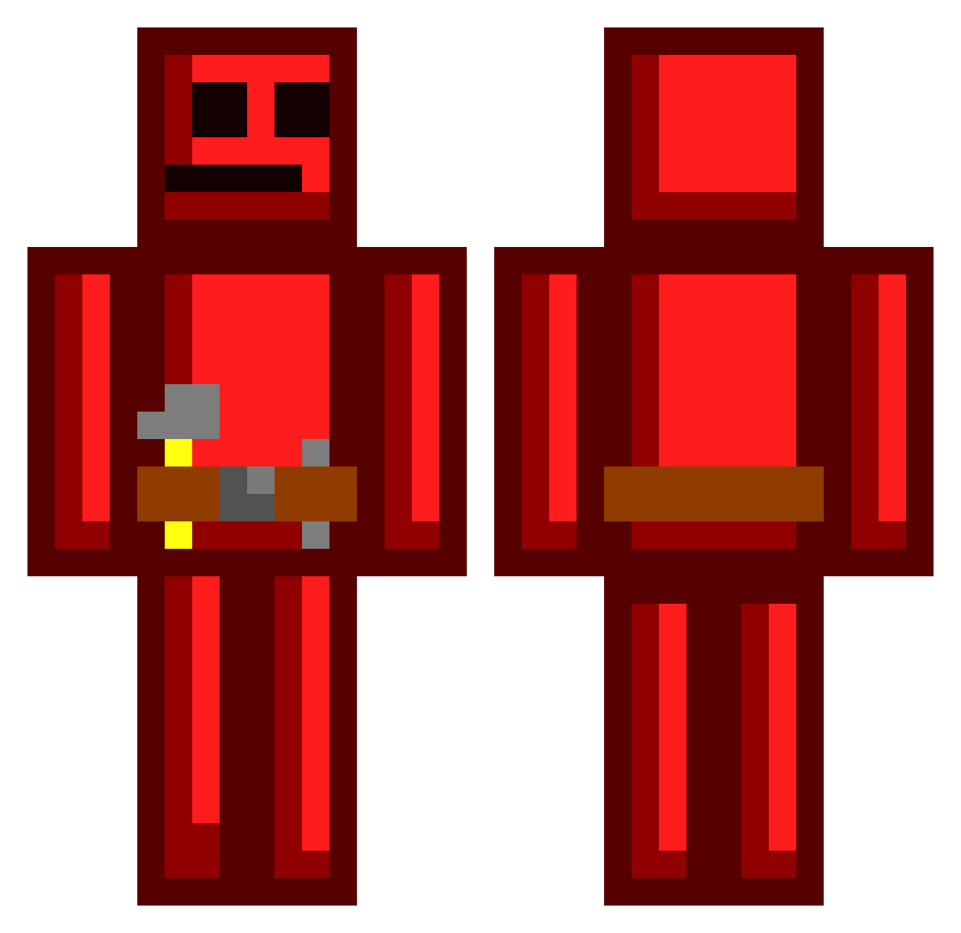 PunaneN Minecraft skin, front and back view
