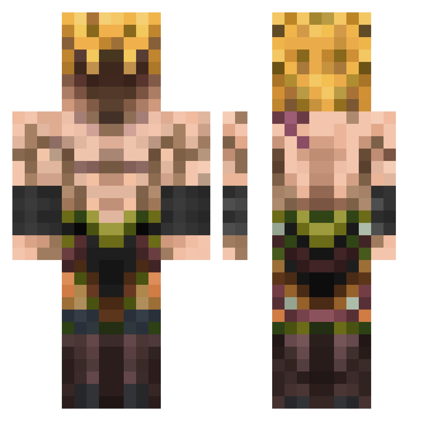 Nakres4323 Minecraft skin, front and back view