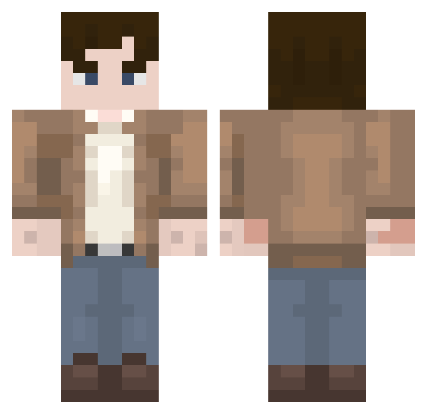 JJbro008 Minecraft skin, front and back view