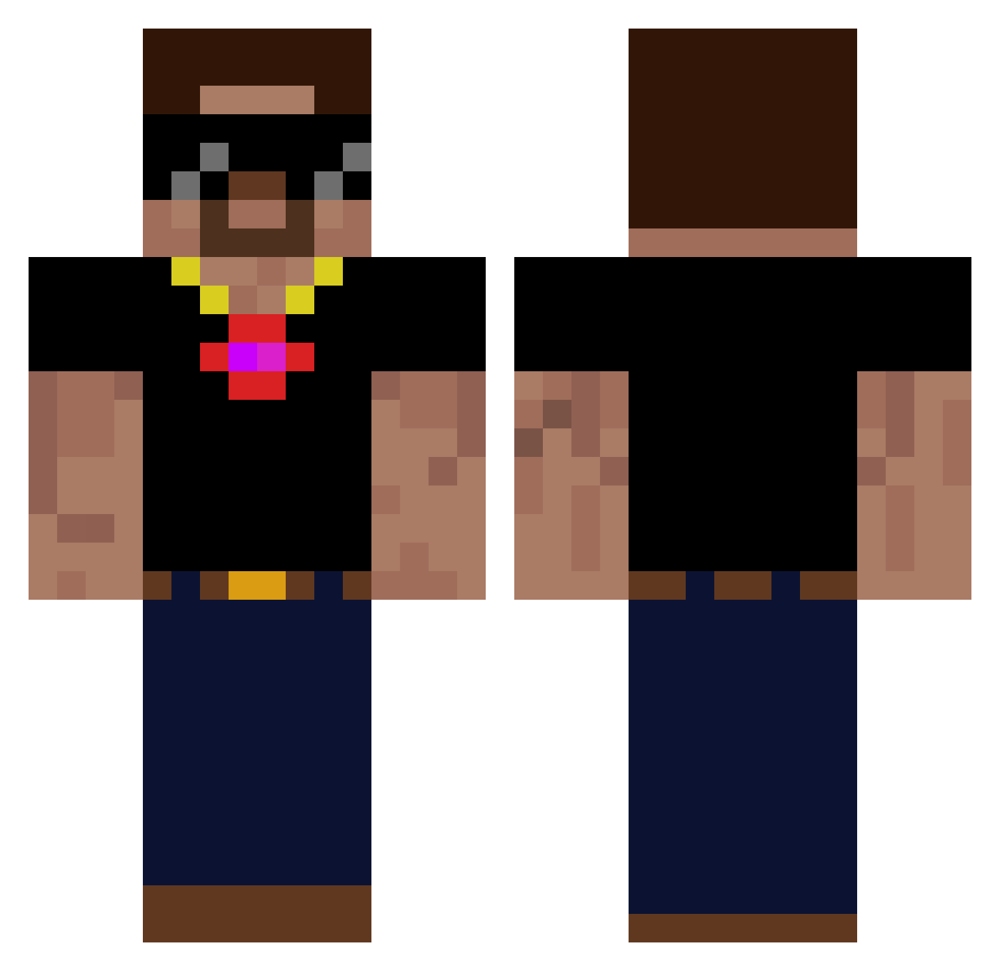 1Y33terMcSk33ter Minecraft skin, front and back view