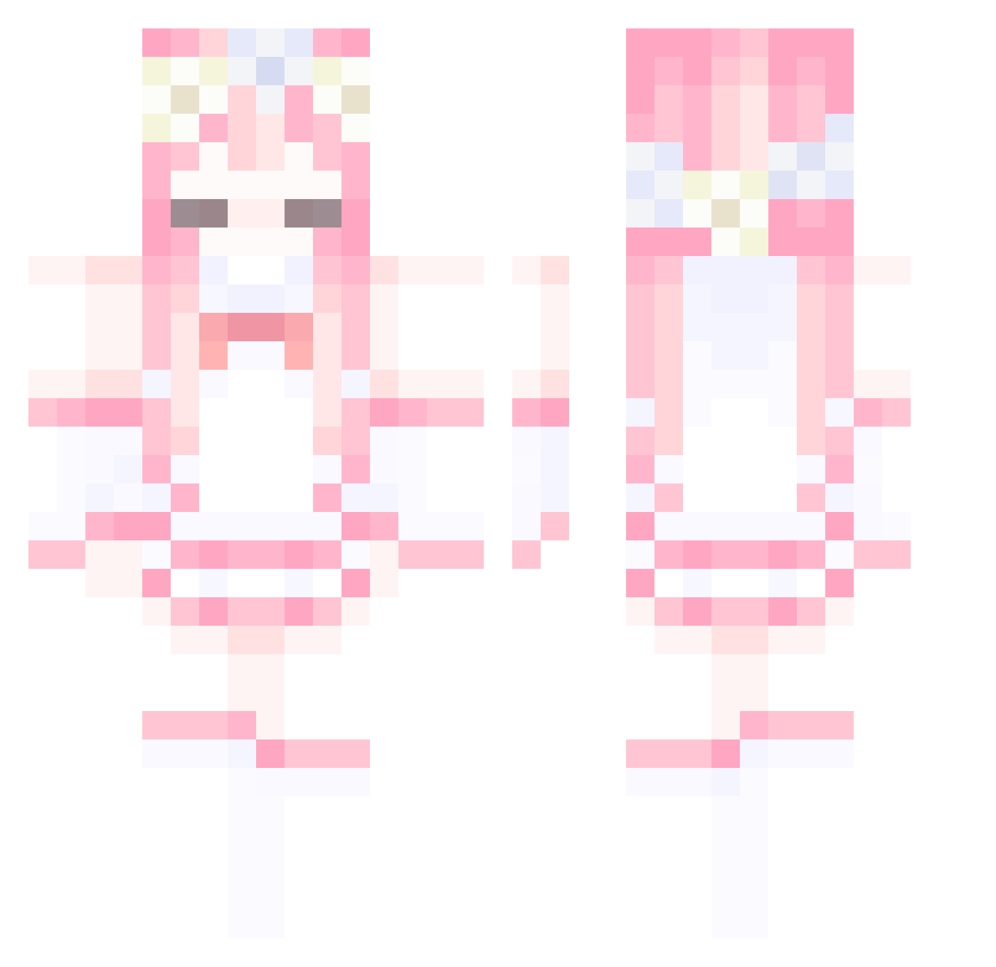 ShaNoirNoa Minecraft skin, front and back view