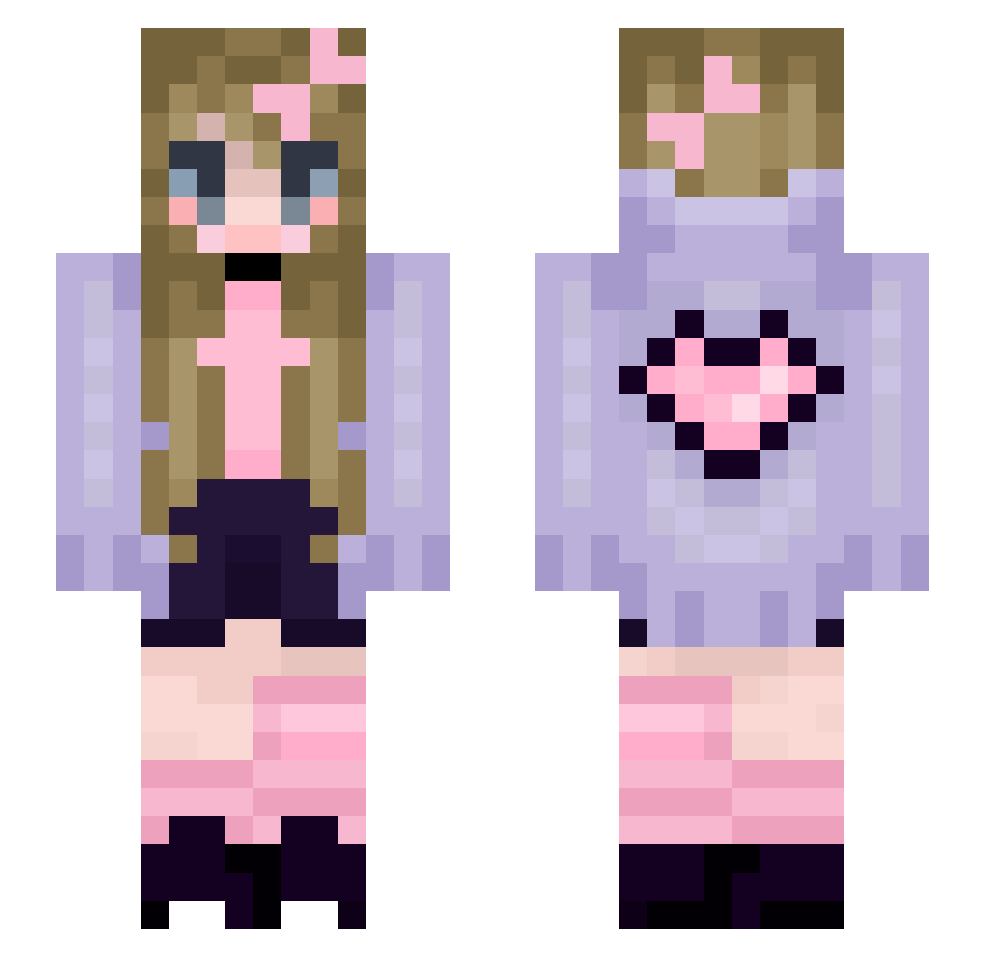 toqyo Minecraft skin, front and back view
