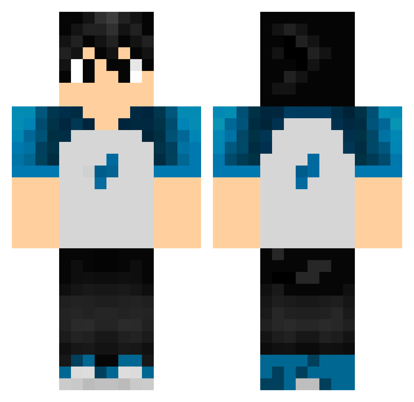 ThunderZinn Minecraft skin, front and back view