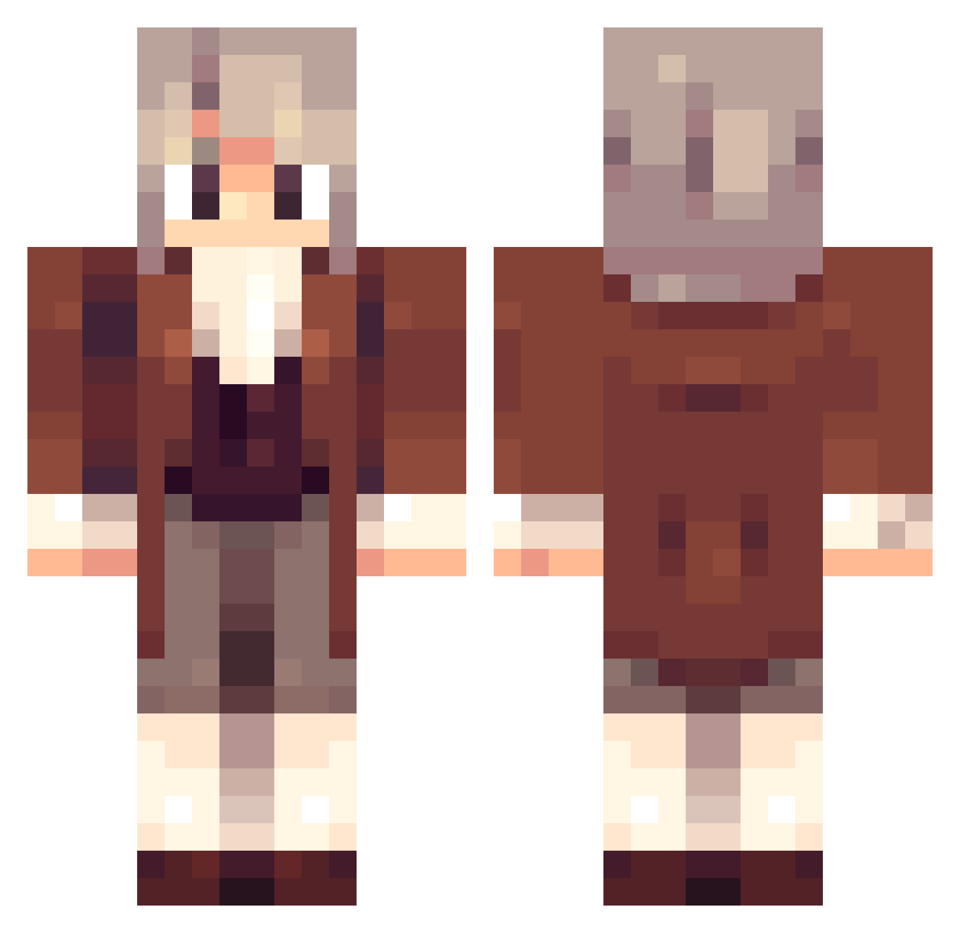 niutonas Minecraft skin, front and back view