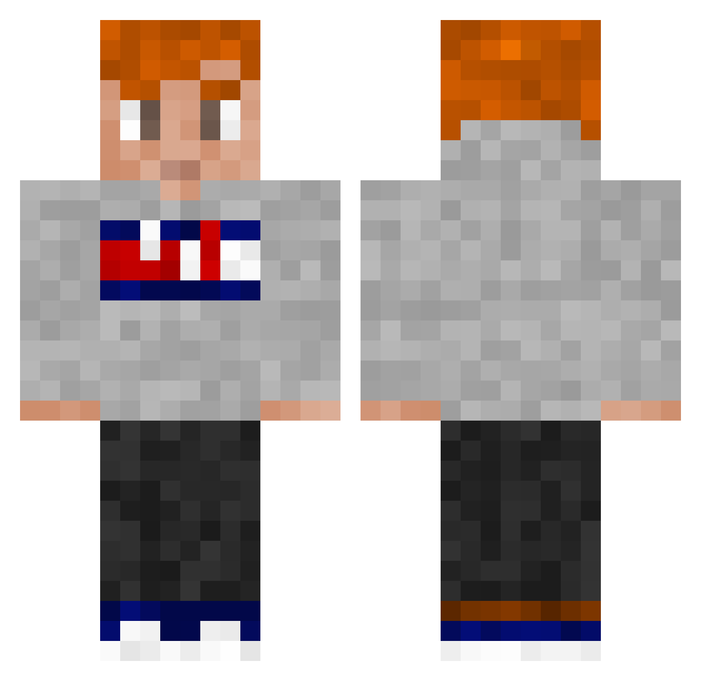 Benson1337 Minecraft skin, front and back view