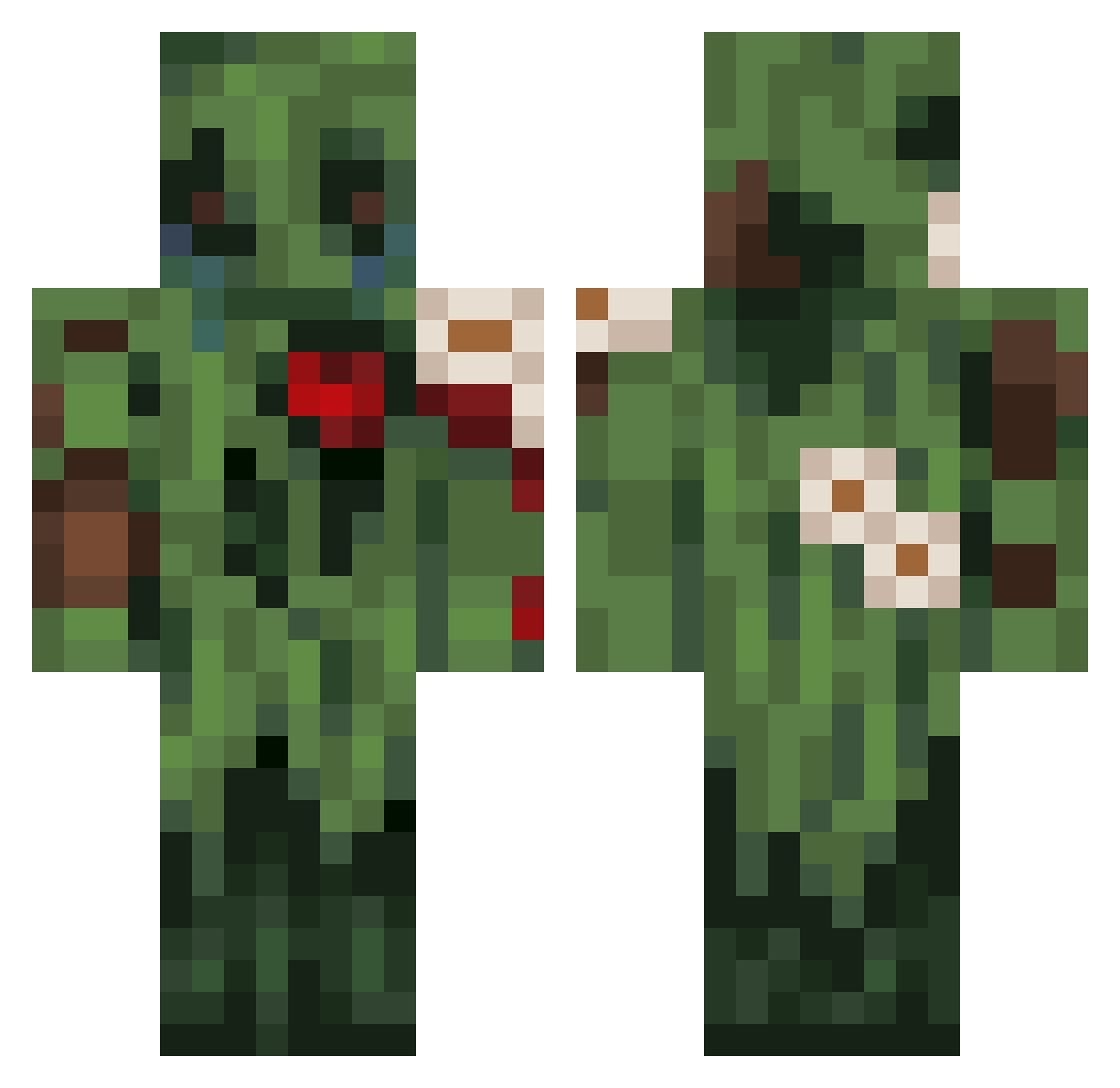 Zimnya Minecraft skin, front and back view