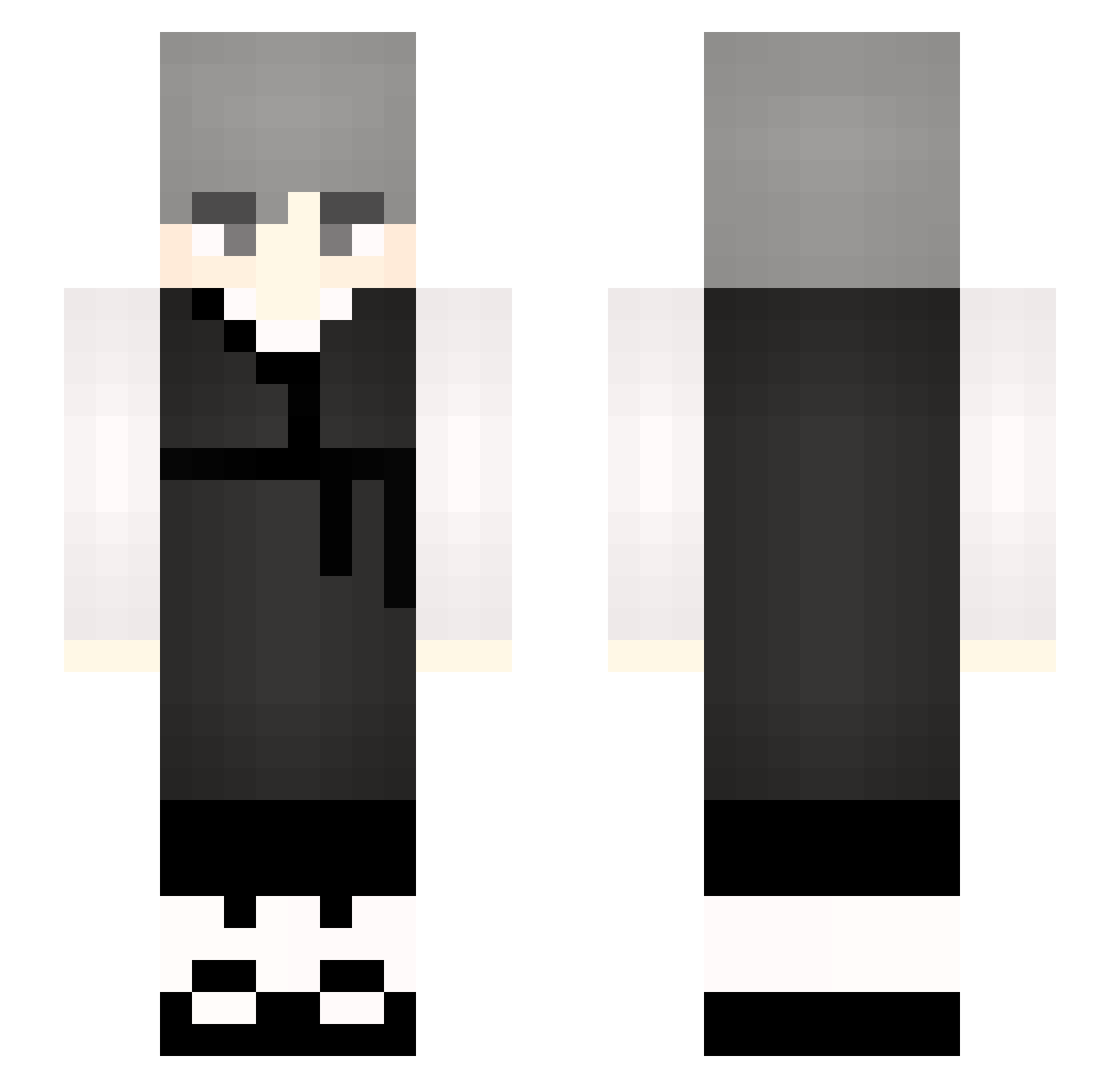fjzl Minecraft skin, front and back view