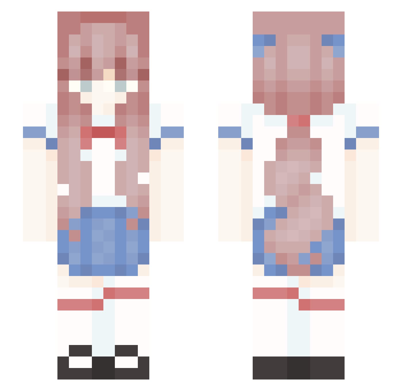 KaliBell18 Minecraft skin, front and back view