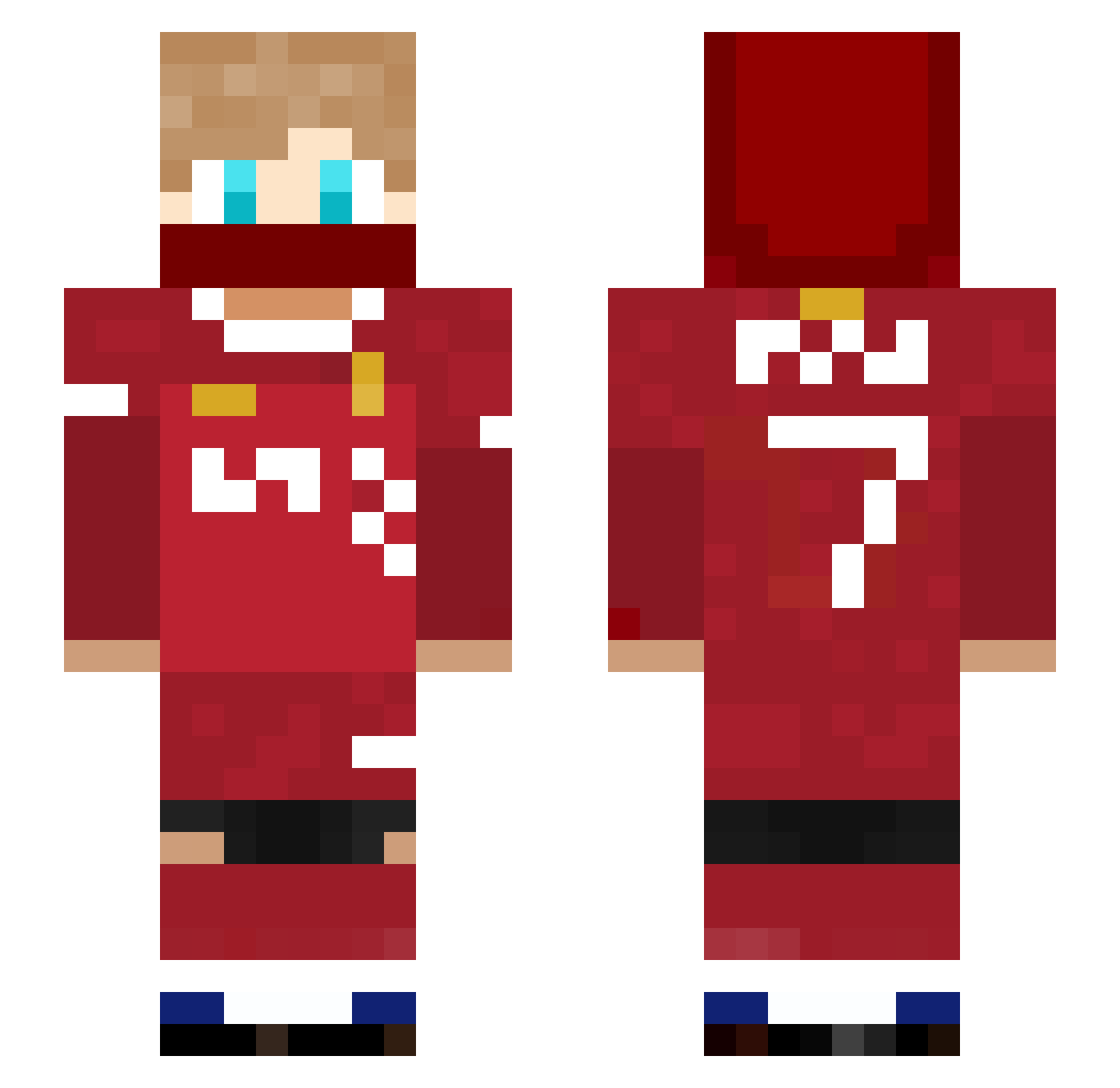 blackadamant Minecraft skin, front and back view