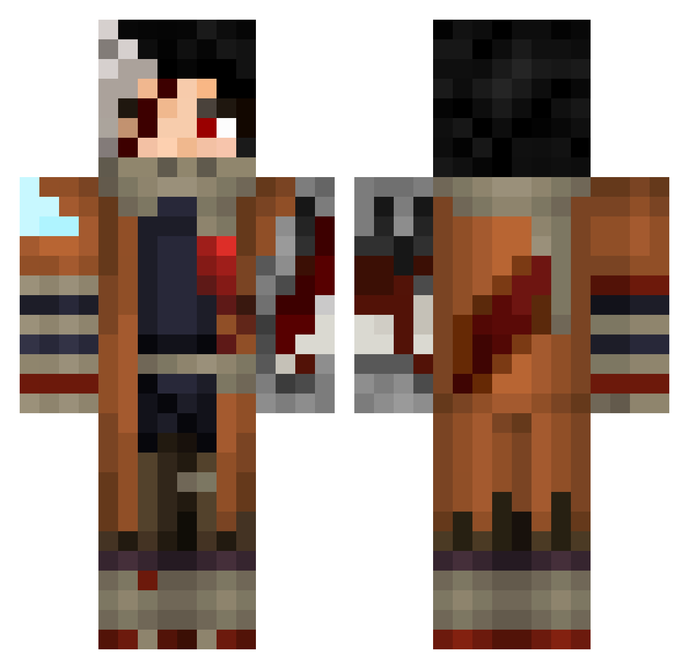 RanStormgrip Minecraft skin, front and back view