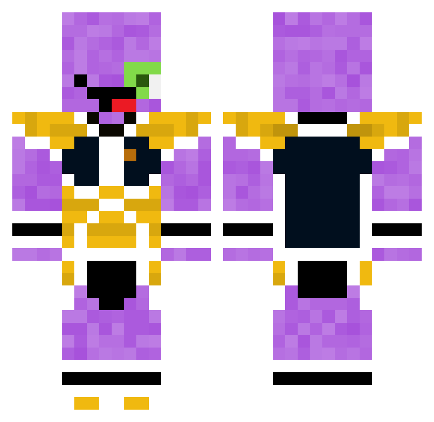 Arkansan Minecraft skin, front and back view