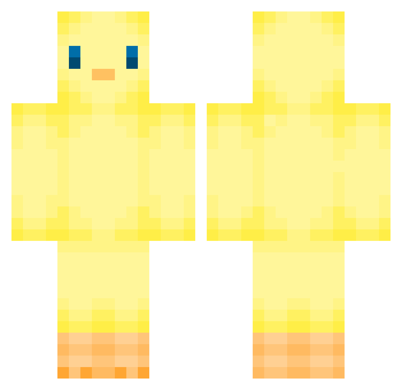 PotatoProc Minecraft skin, front and back view