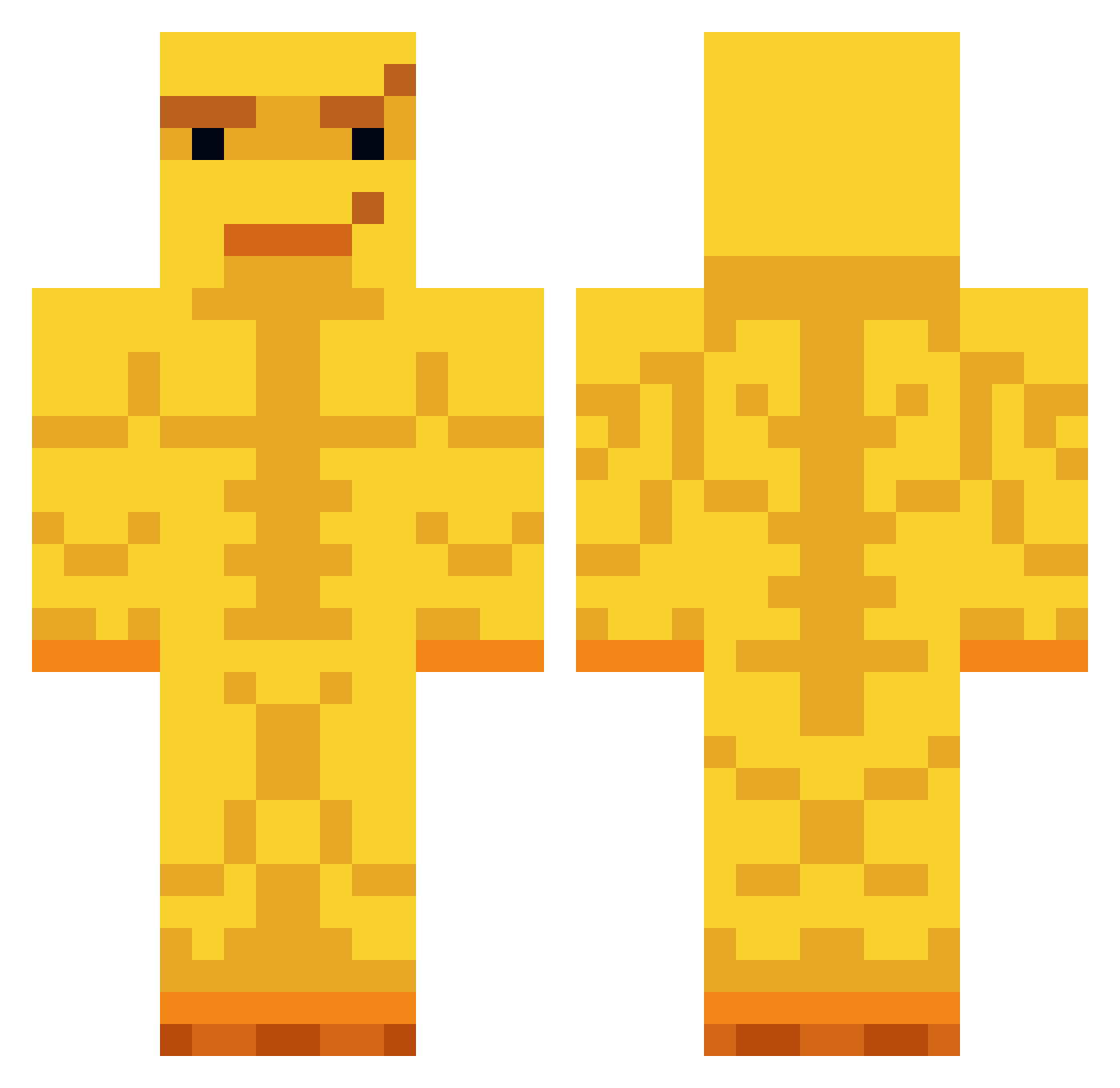 EnderLavoid Minecraft skin, front and back view