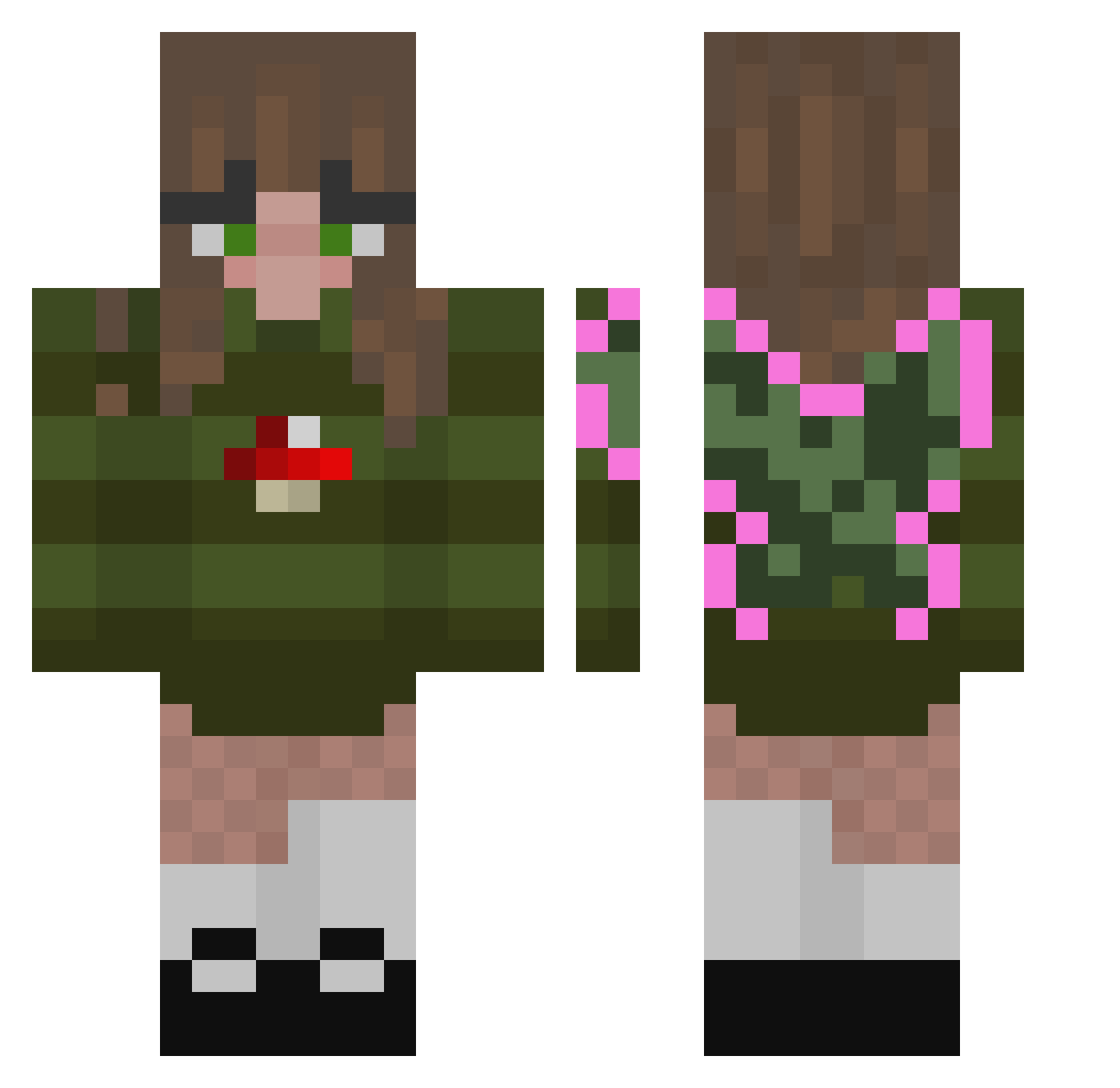 Nina123cookie Minecraft skin, front and back view