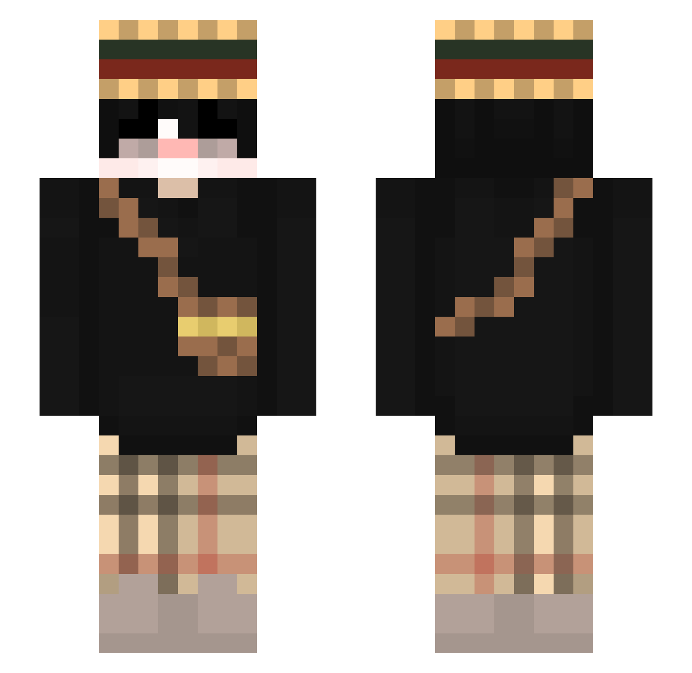 Maarcii Minecraft skin, front and back view
