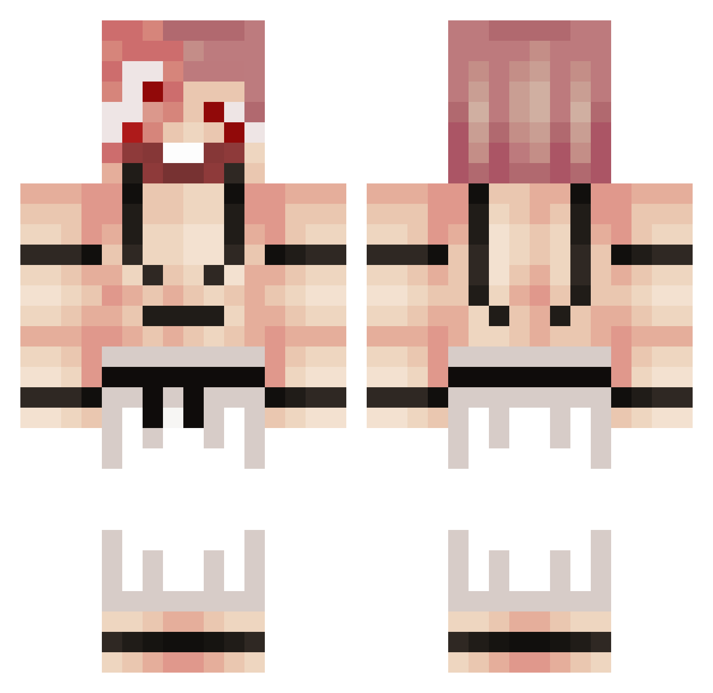 Ko_To Minecraft skin, front and back view