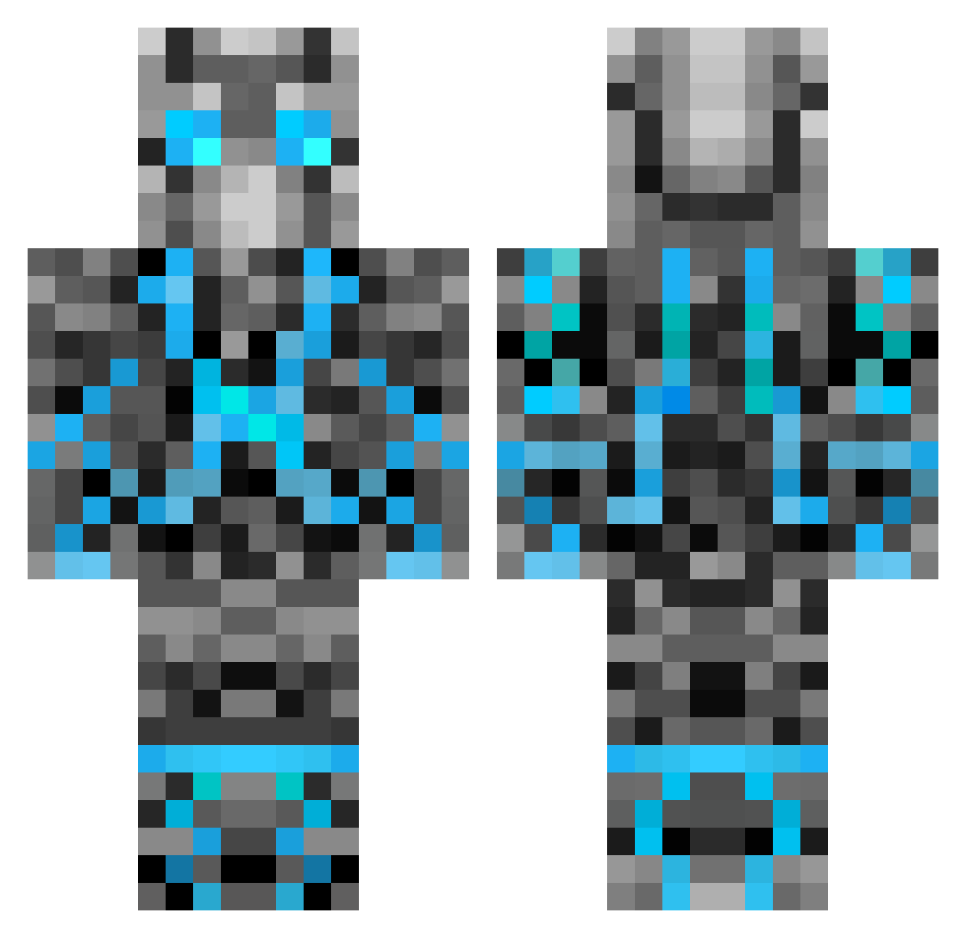 Vexation Minecraft skin, front and back view