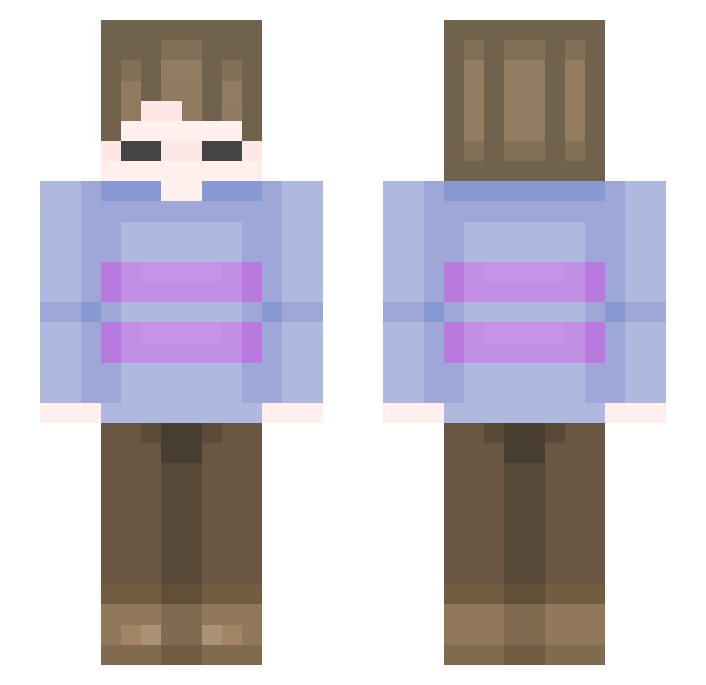 Helixin Minecraft skin, front and back view