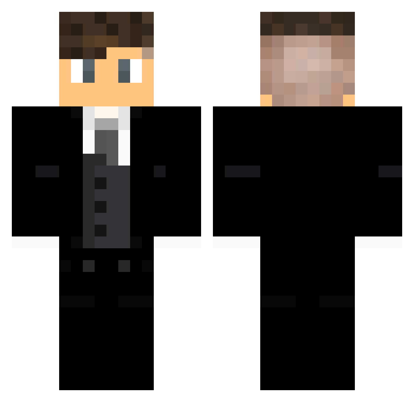 Wioowio Minecraft skin, front and back view