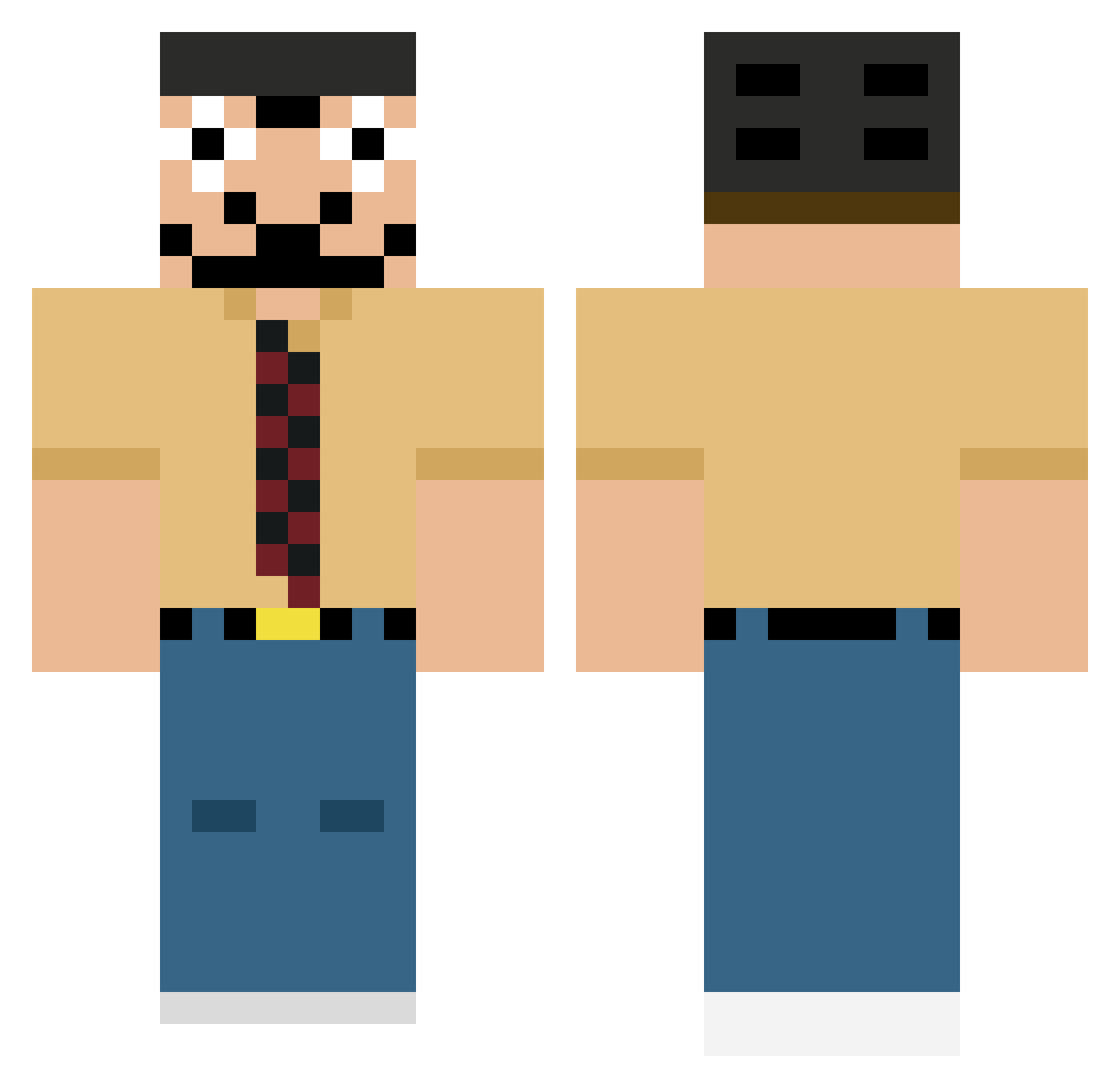 Utendar Minecraft skin, front and back view