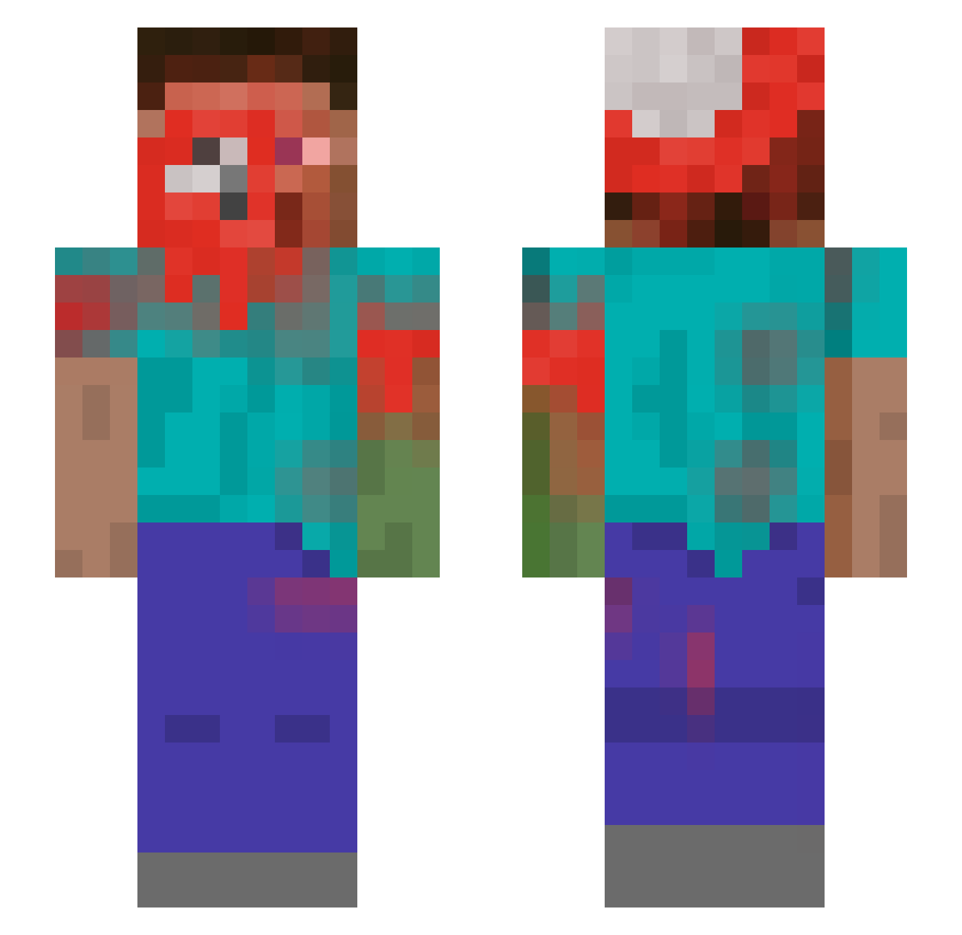 vyrof Minecraft skin, front and back view