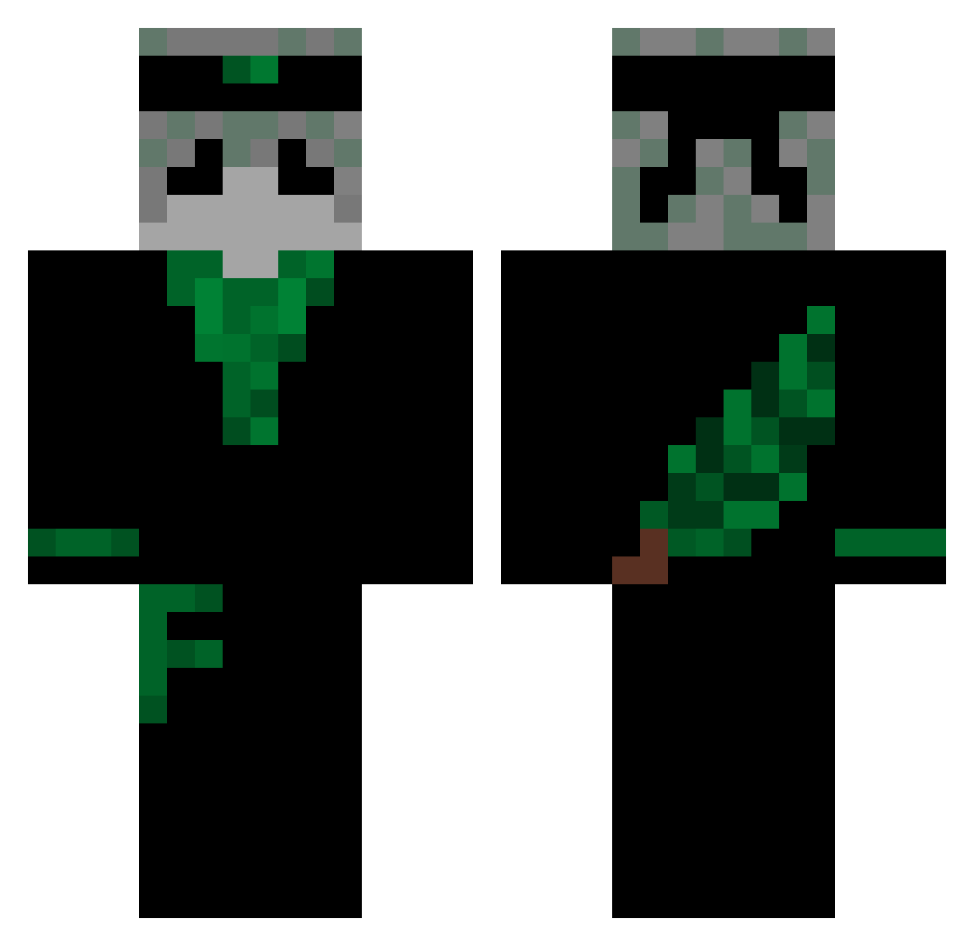 RealMine2u Minecraft skin, front and back view