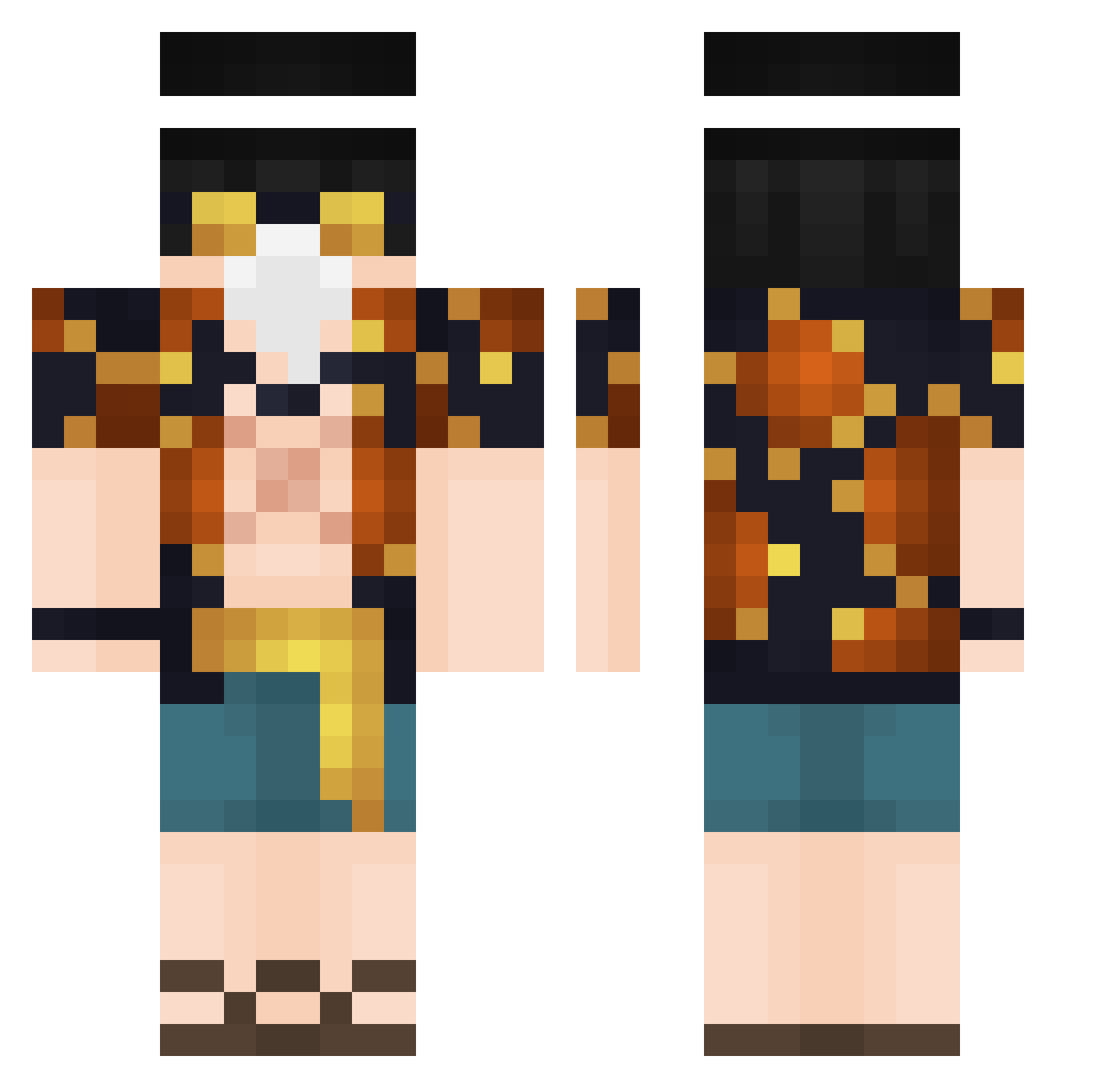 abavix Minecraft skin, front and back view