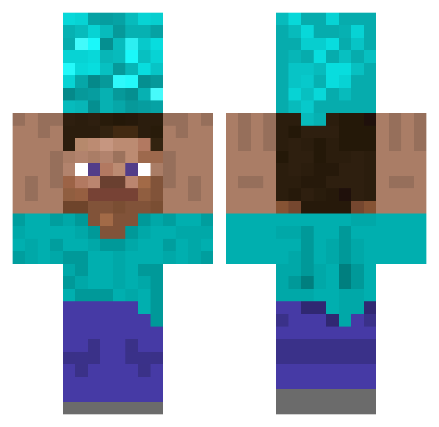 Kazis420 Minecraft skin, front and back view