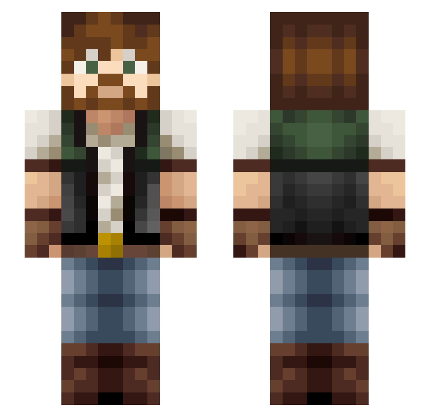 Abuh Minecraft skin, front and back view