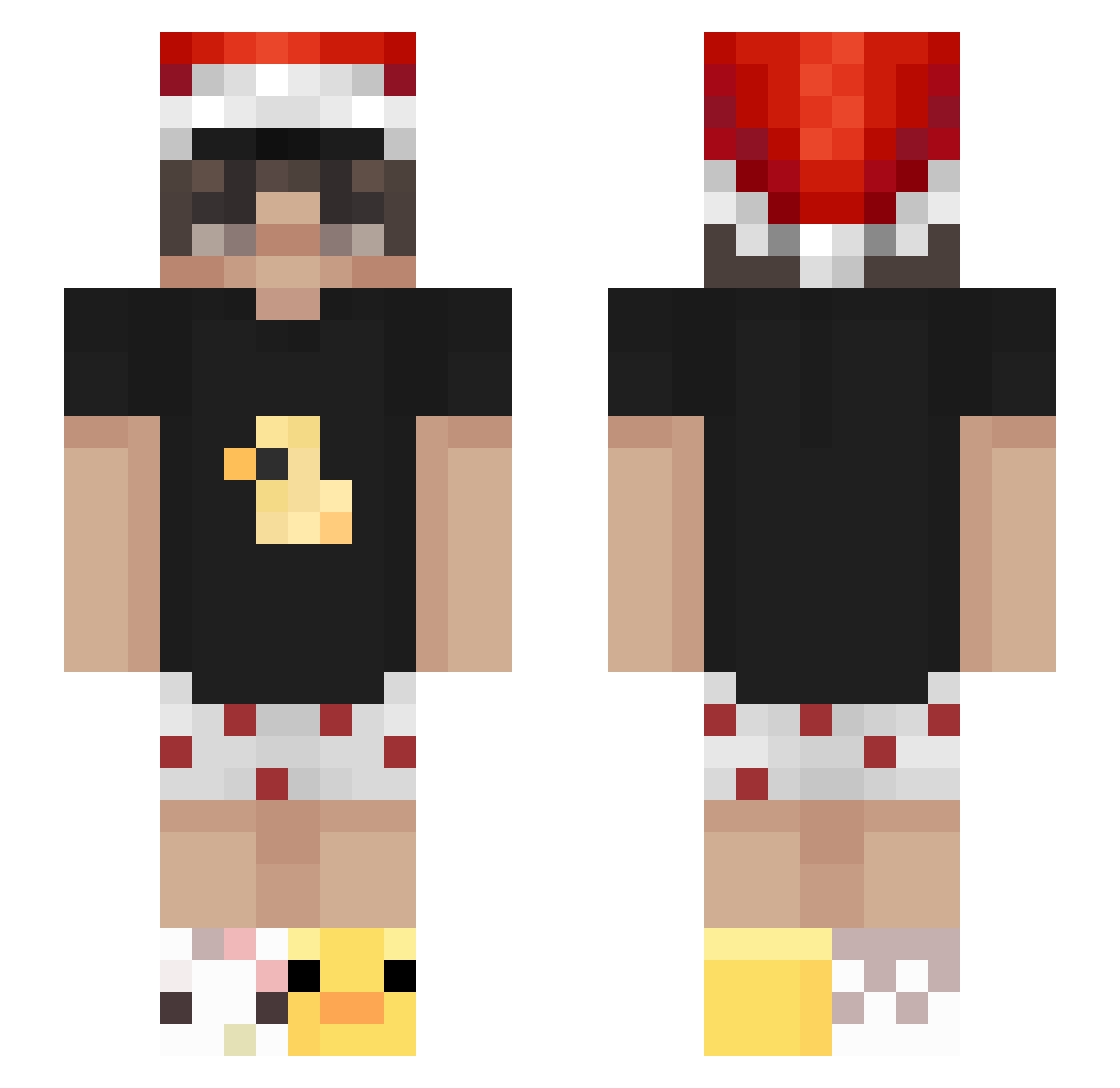DreitPP Minecraft skin, front and back view