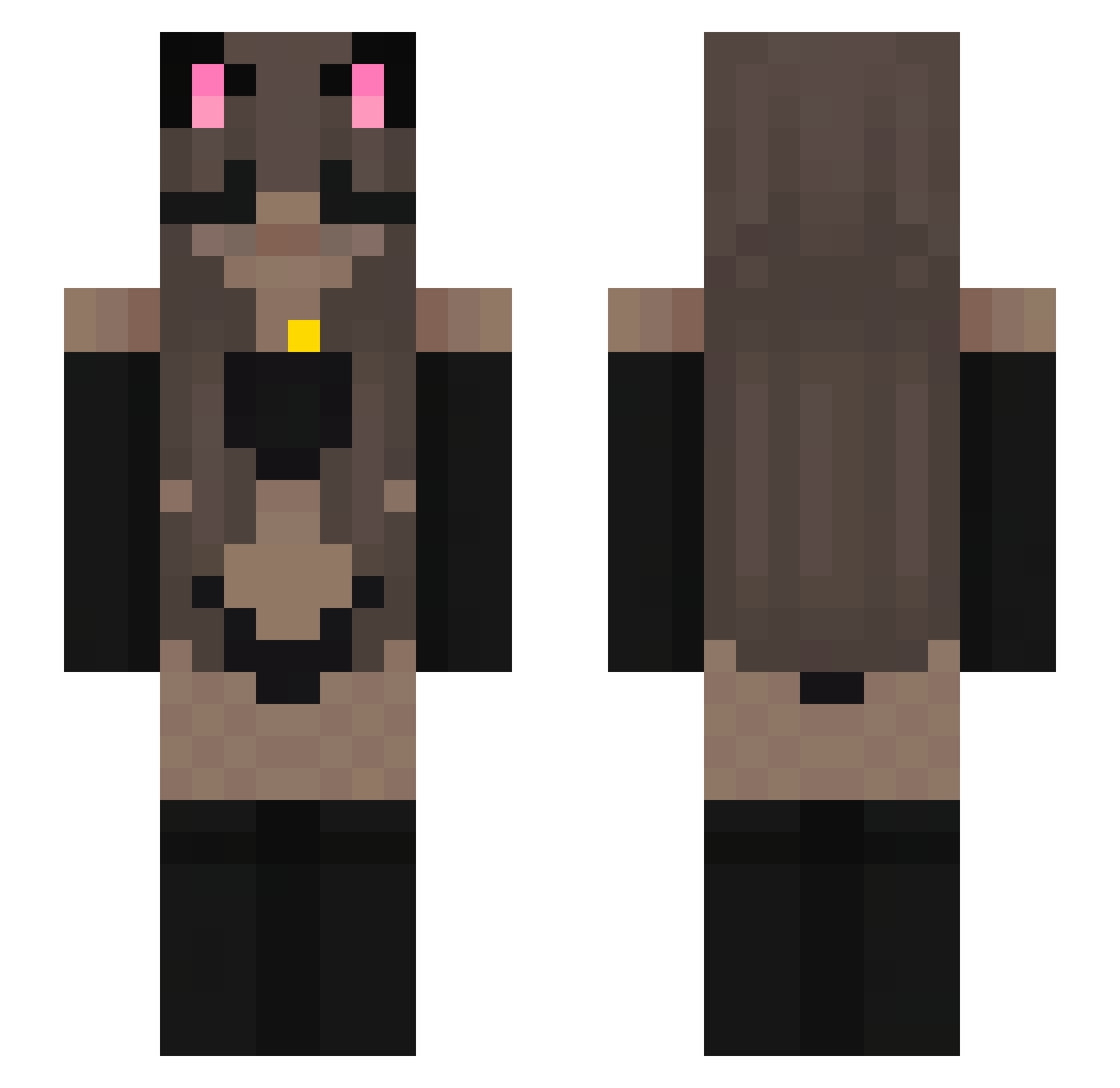 AaTox Minecraft skin, front and back view