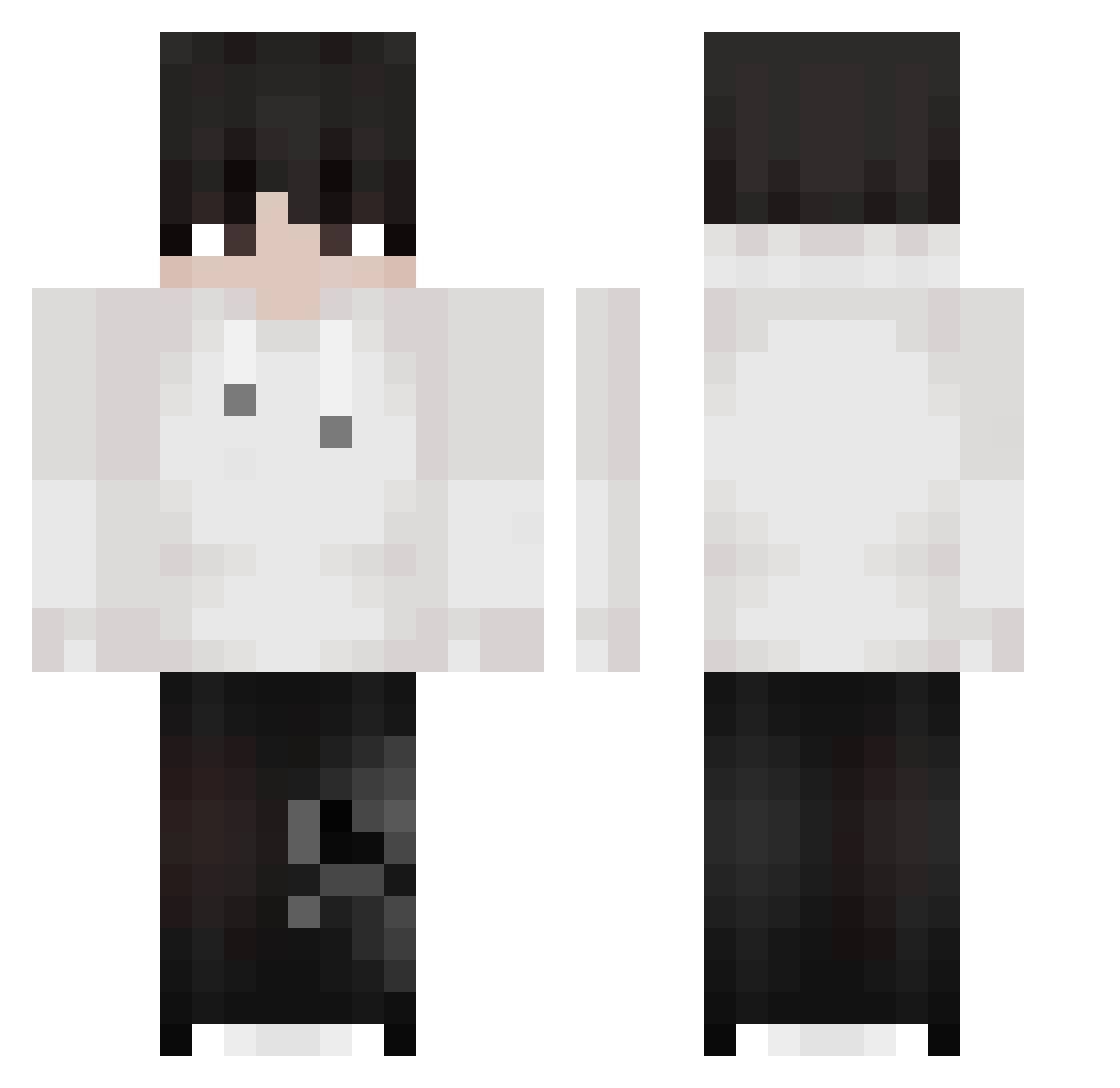 Spln3 Minecraft skin, front and back view