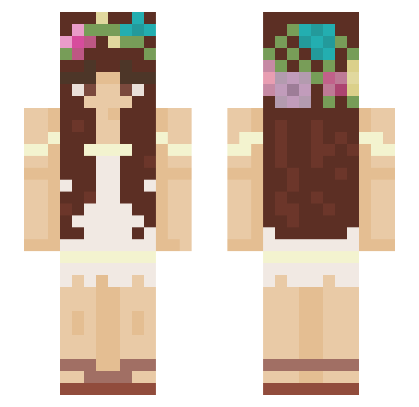 WATER3344 Minecraft skin, front and back view