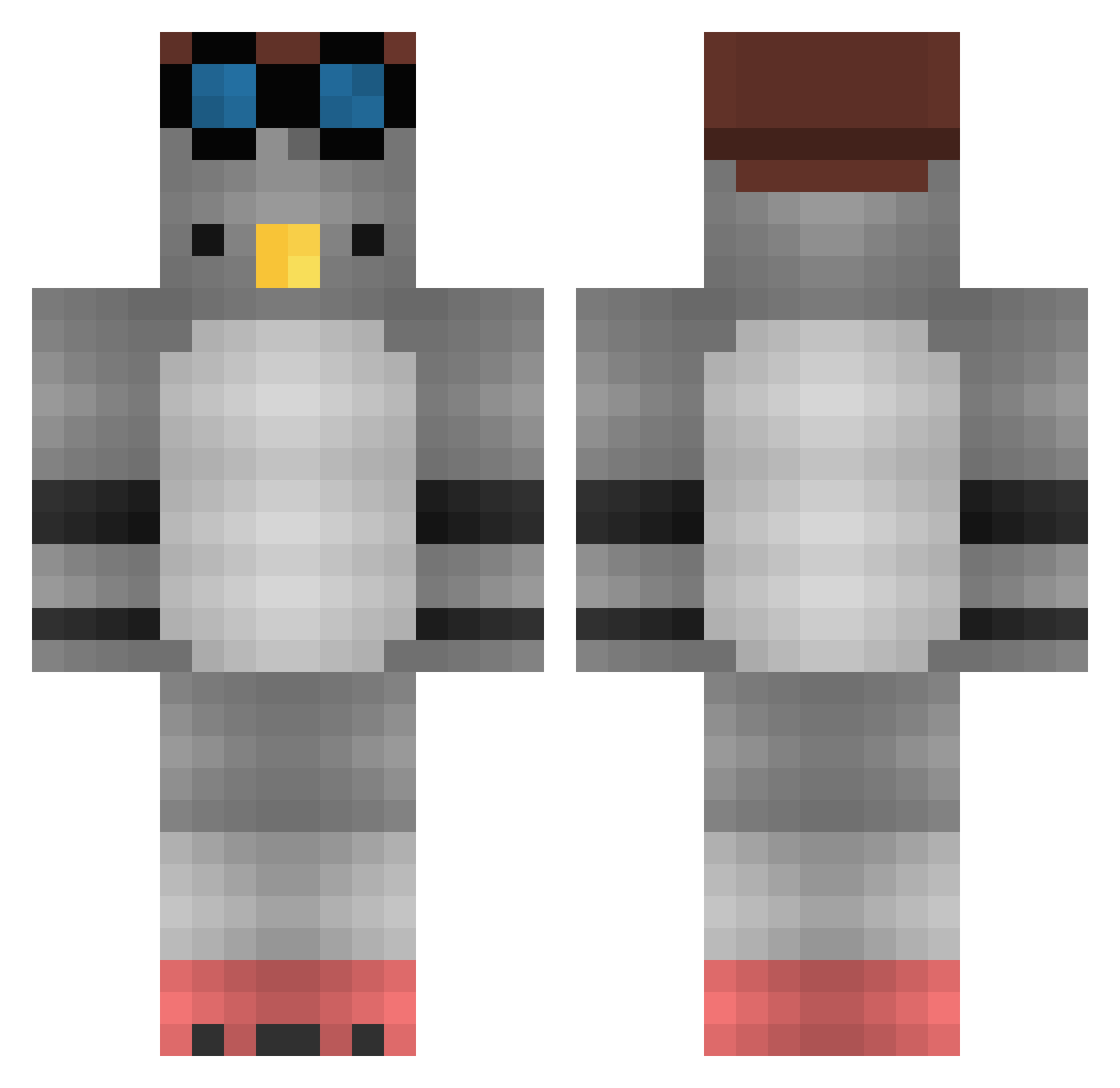 Zamuel1305 Minecraft skin, front and back view