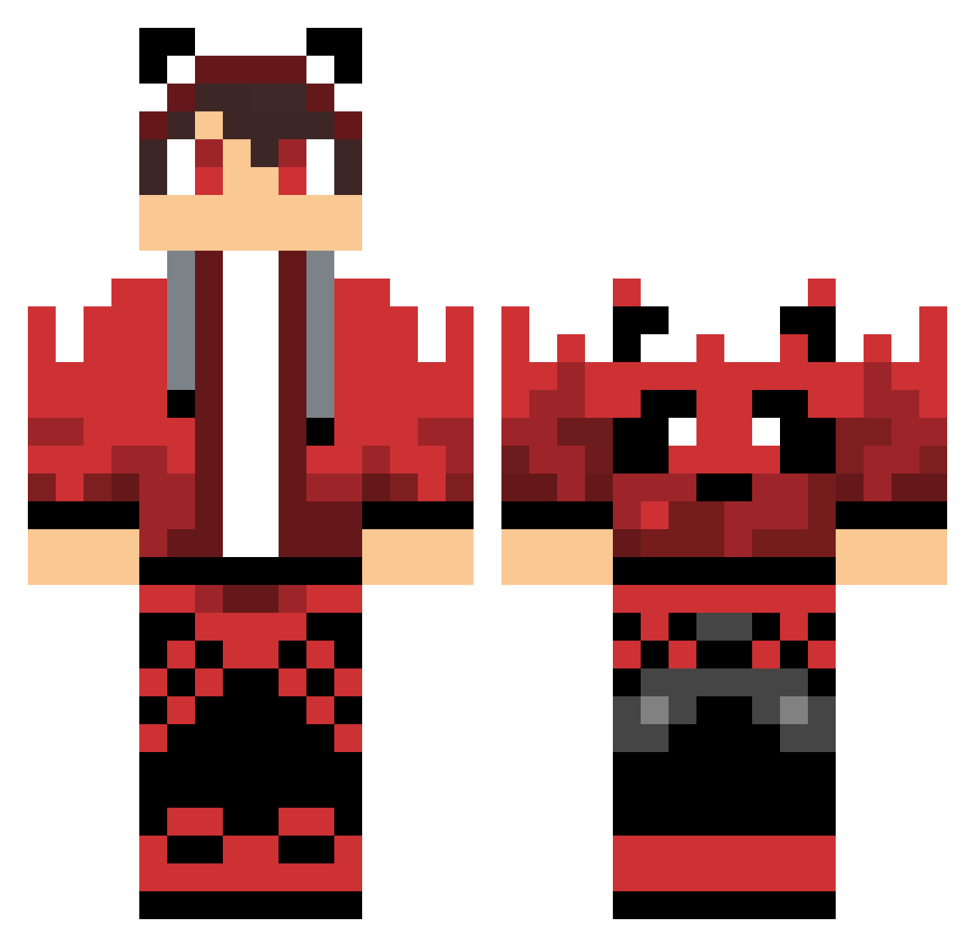 Simuzockt Minecraft skin, front and back view