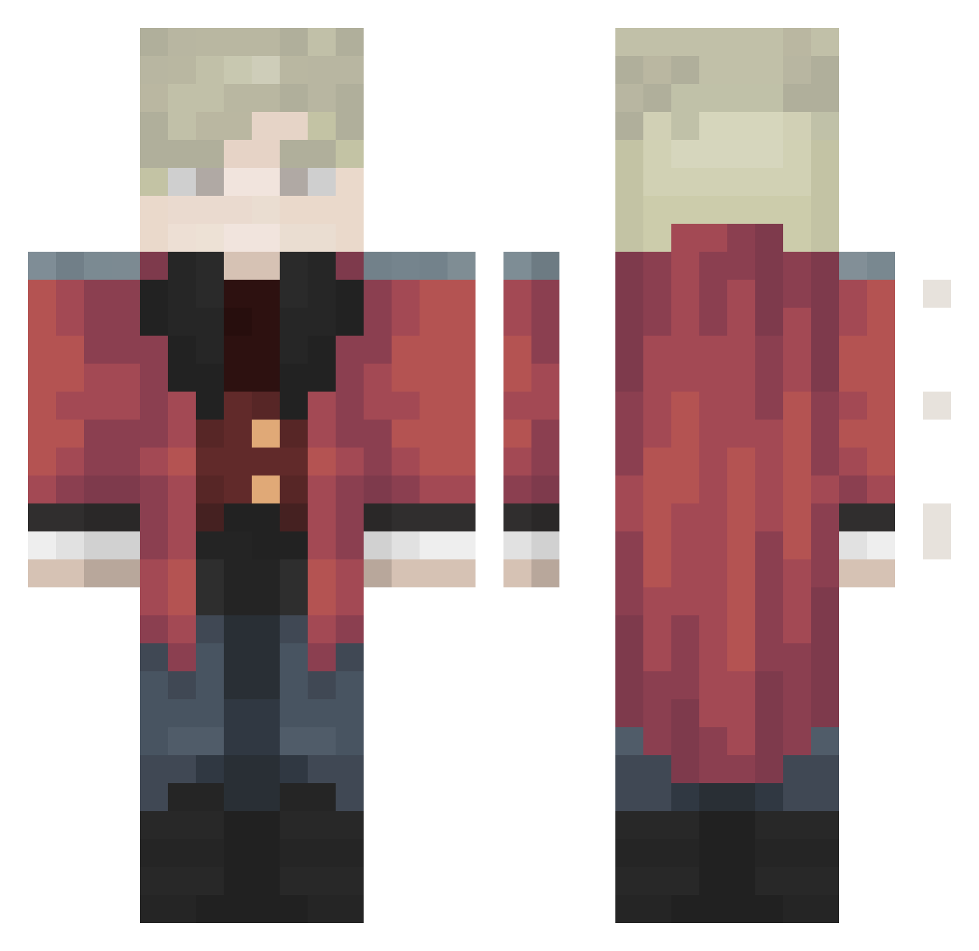 idlog2 Minecraft skin, front and back view