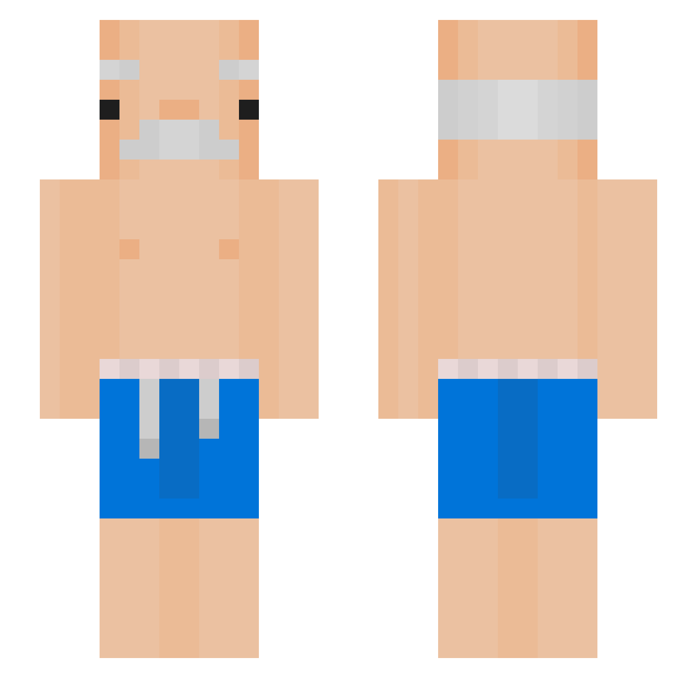 burgergomer Minecraft skin, front and back view